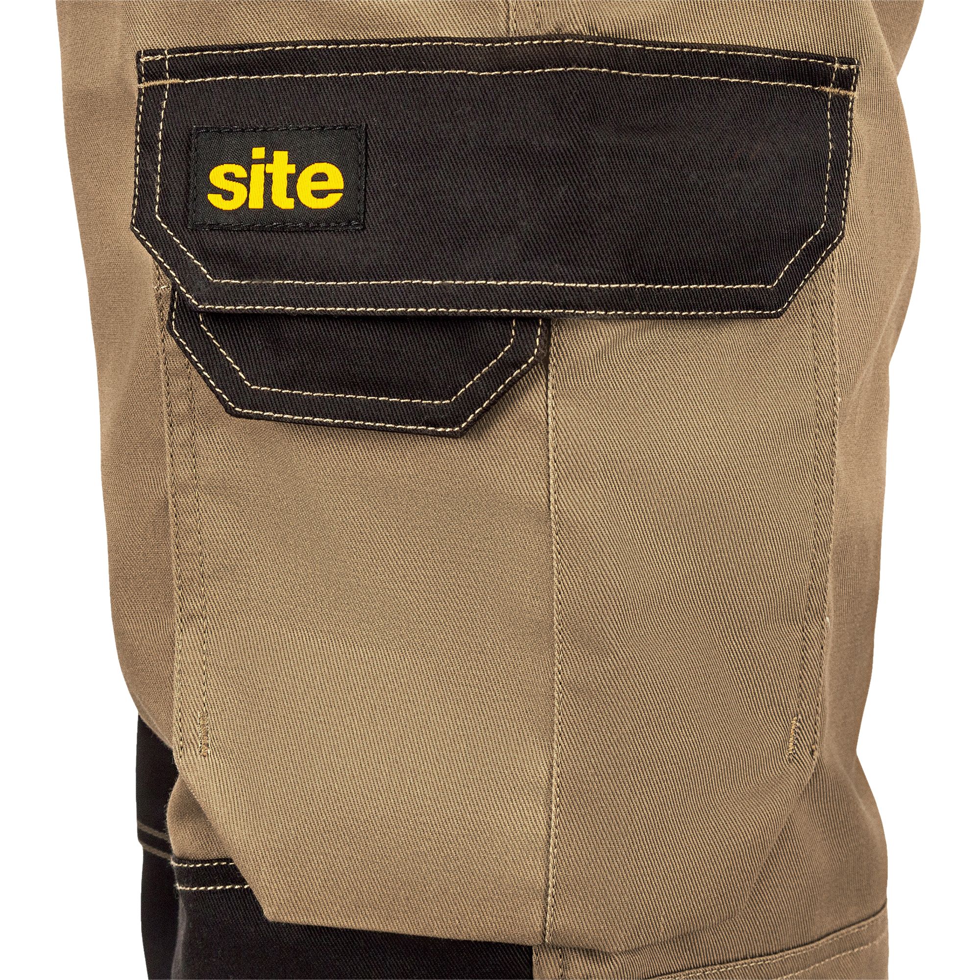 Site Coppell Tan/Black Men's Holster pocket trousers, W32" L32"