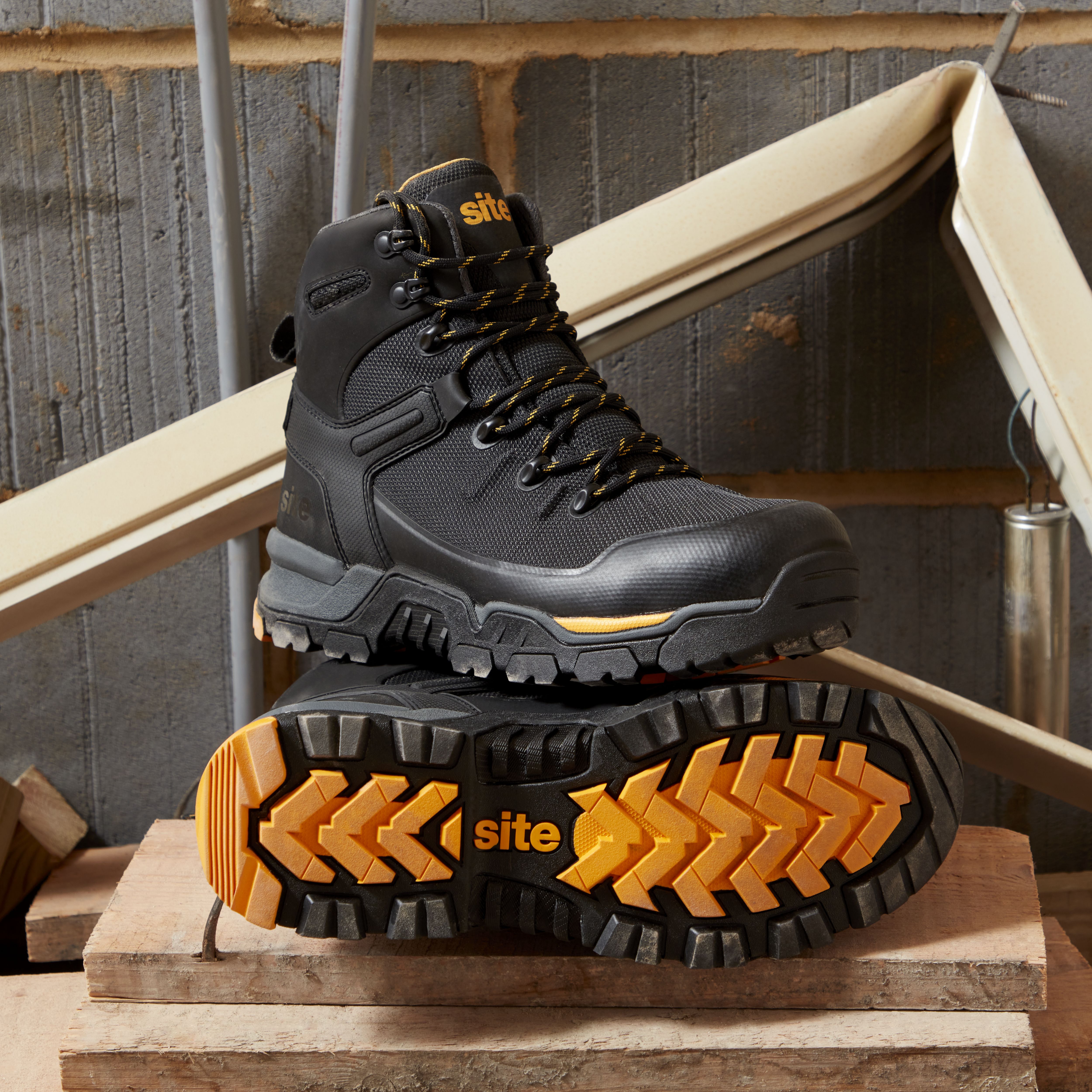 Site Densham Men's Black Safety boots, Size 8