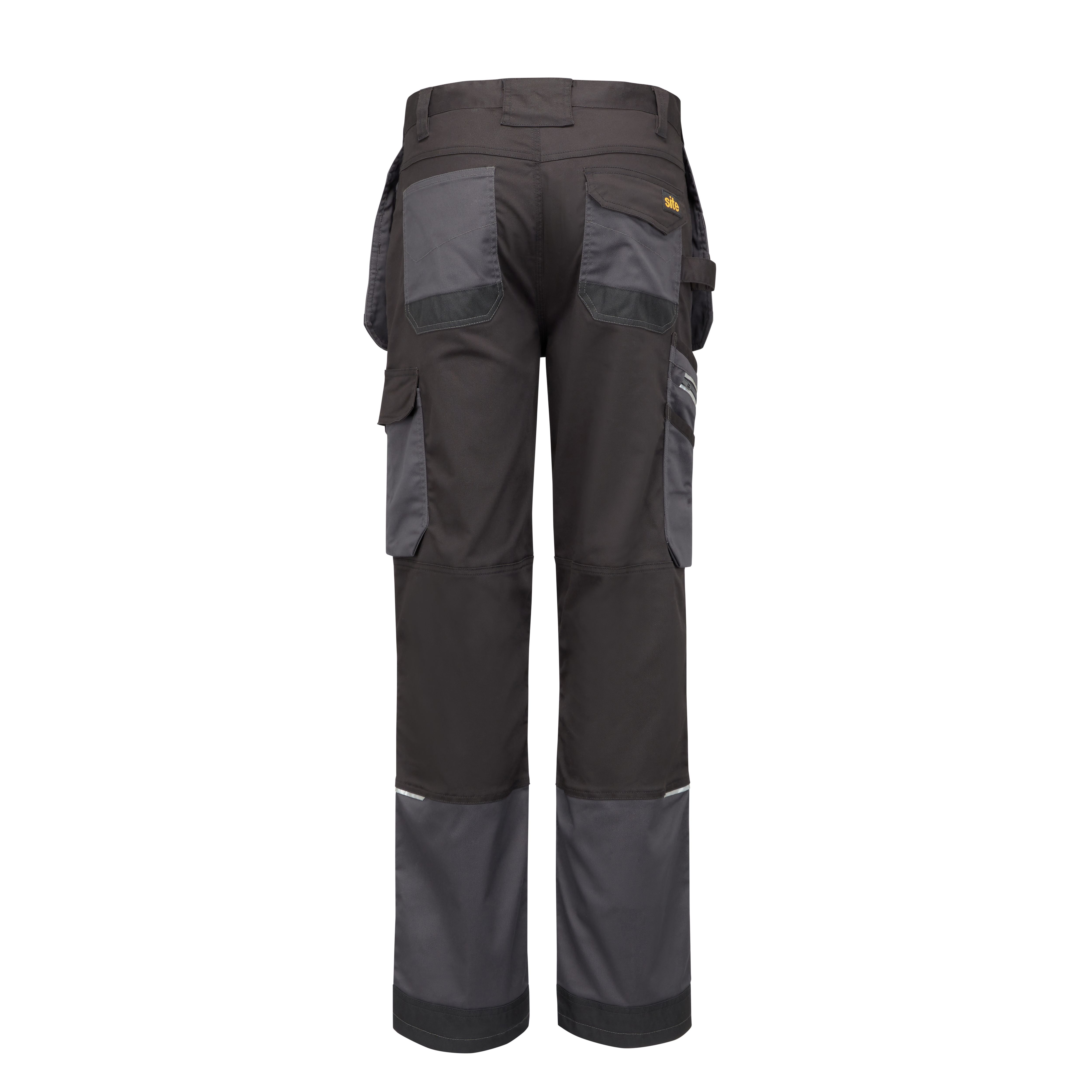 Site Kirksey Grey & black Men's Holster pocket trousers, W30" L32"
