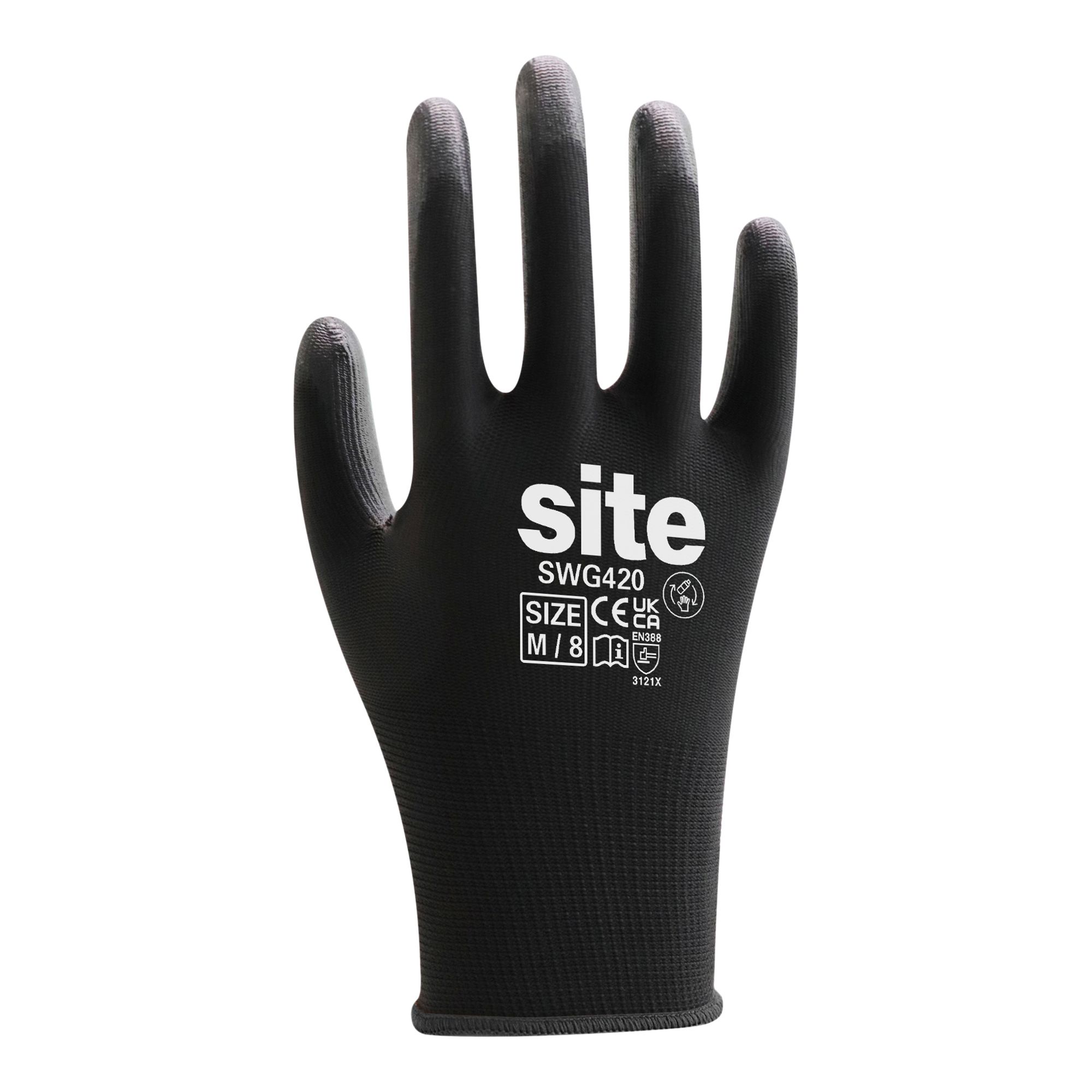 Site Nylon Black General handling gloves, Medium