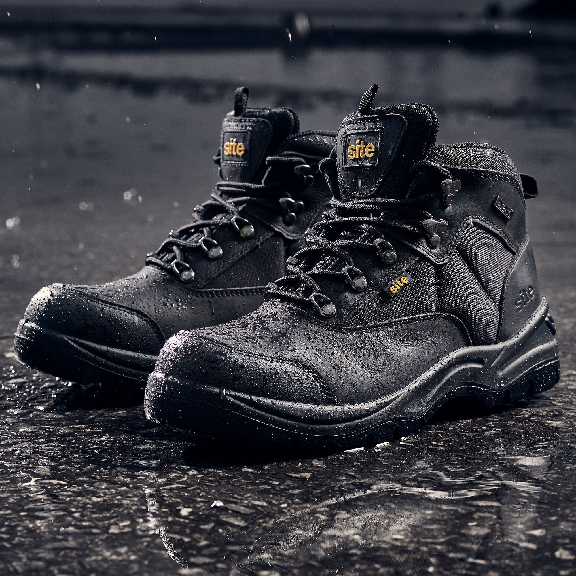Site Onyx Men's Black Safety boots, Size 7