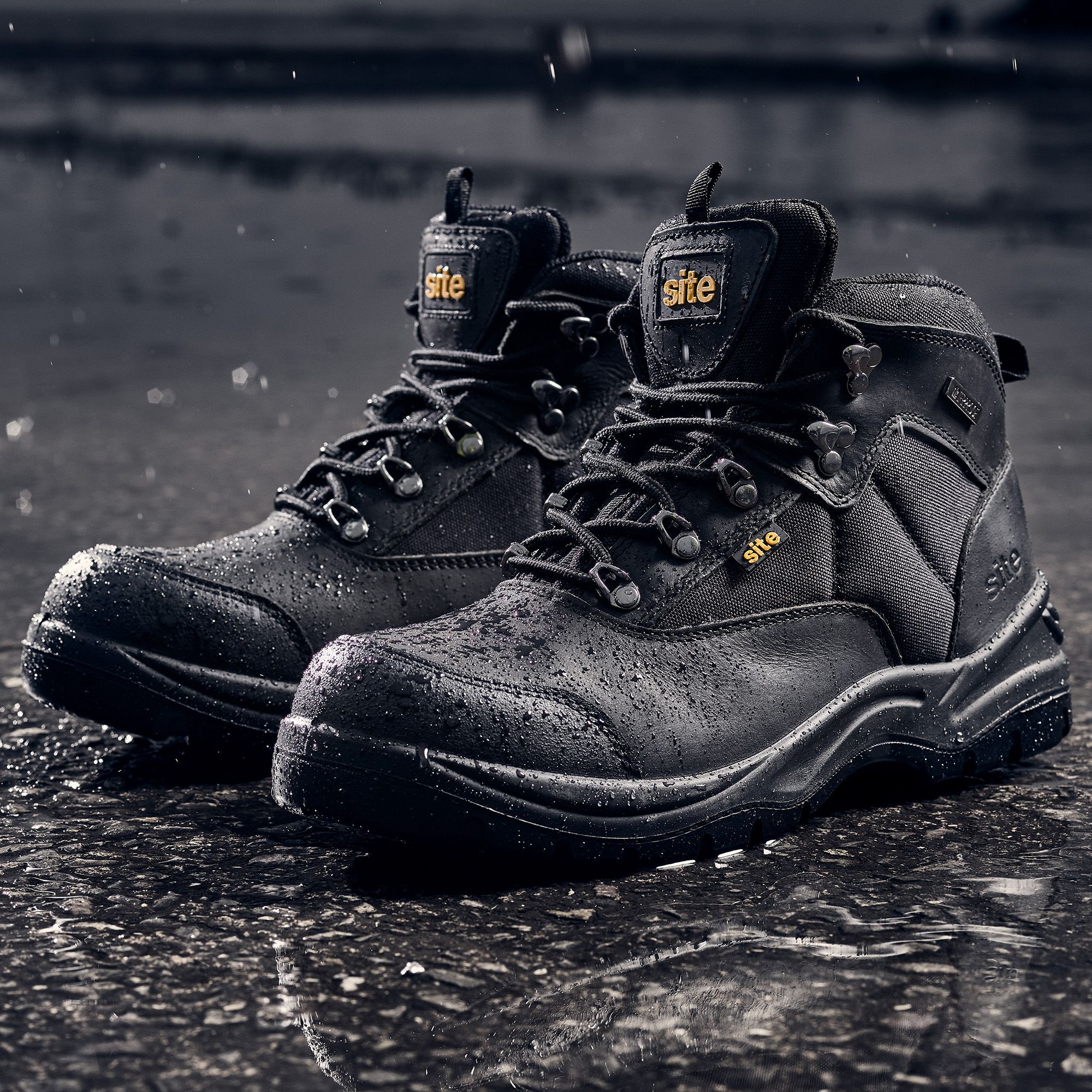 Site Onyx Men's Black Safety boots, Size 9