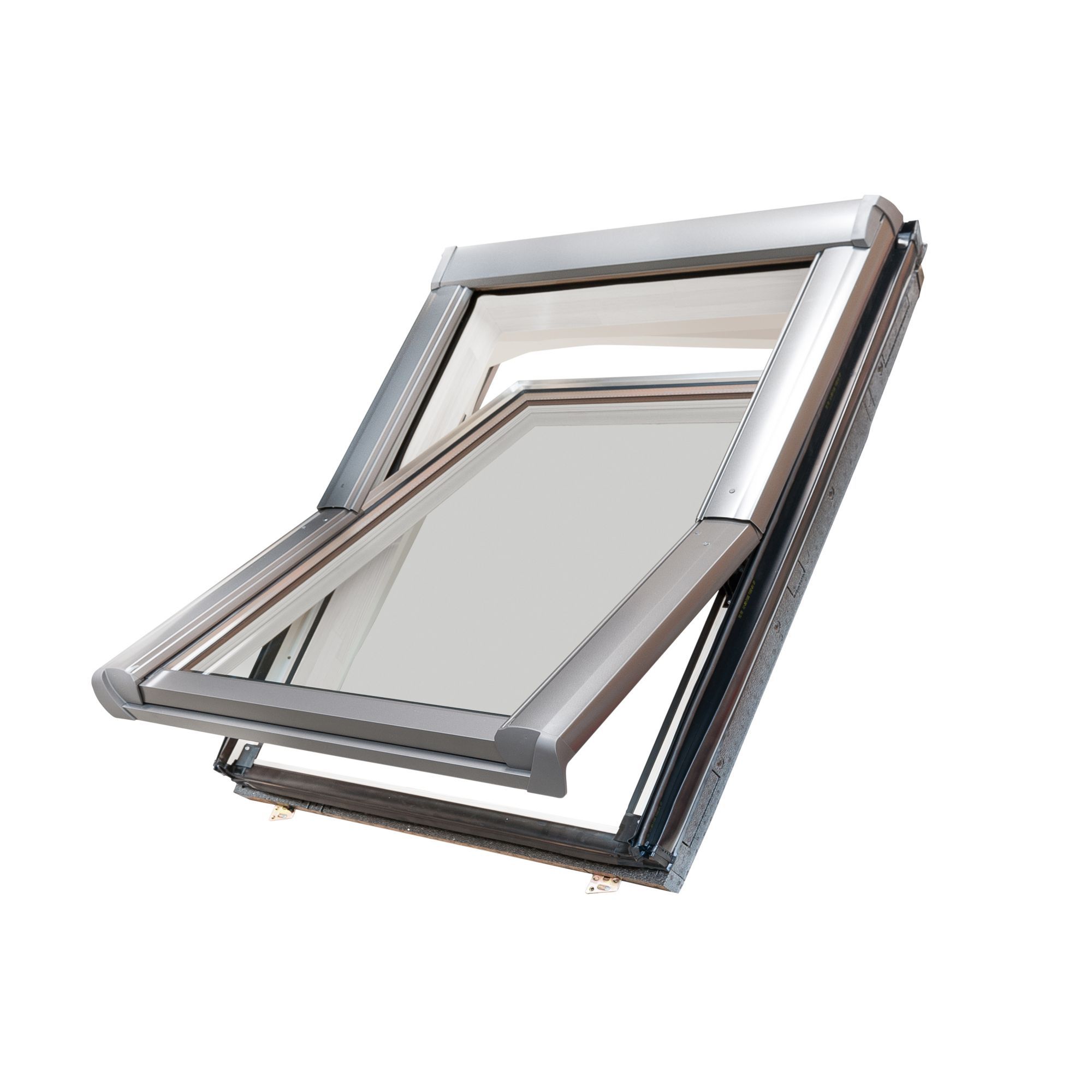 Site Premium Anthracite Aluminium alloy Centre pivot Roof window, (H)980mm (W)780mm