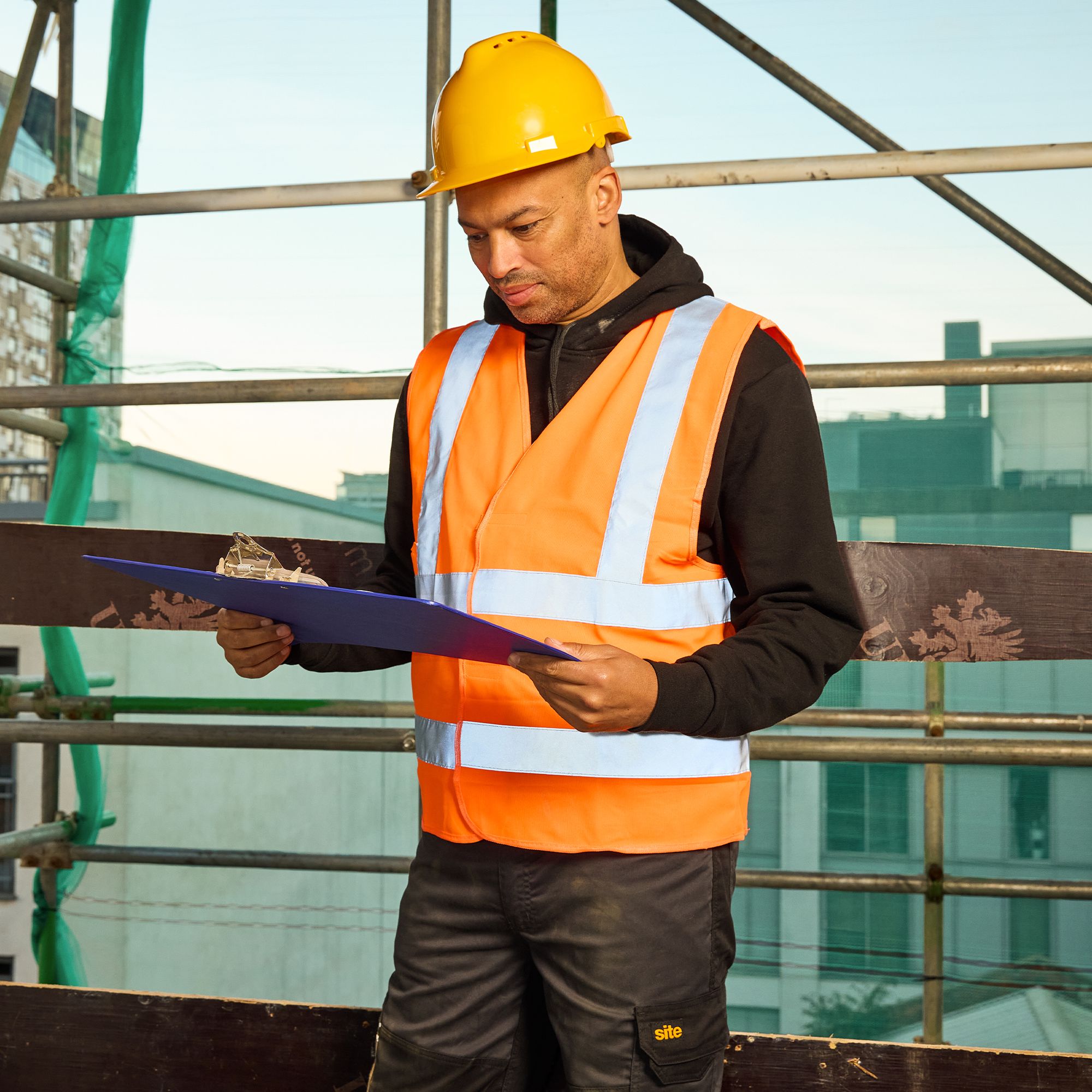 Site Rushton Orange Hi-vis waistcoat, Large/X Large