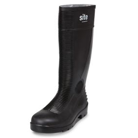 Site Trench Black Safety wellington boots, Size 7