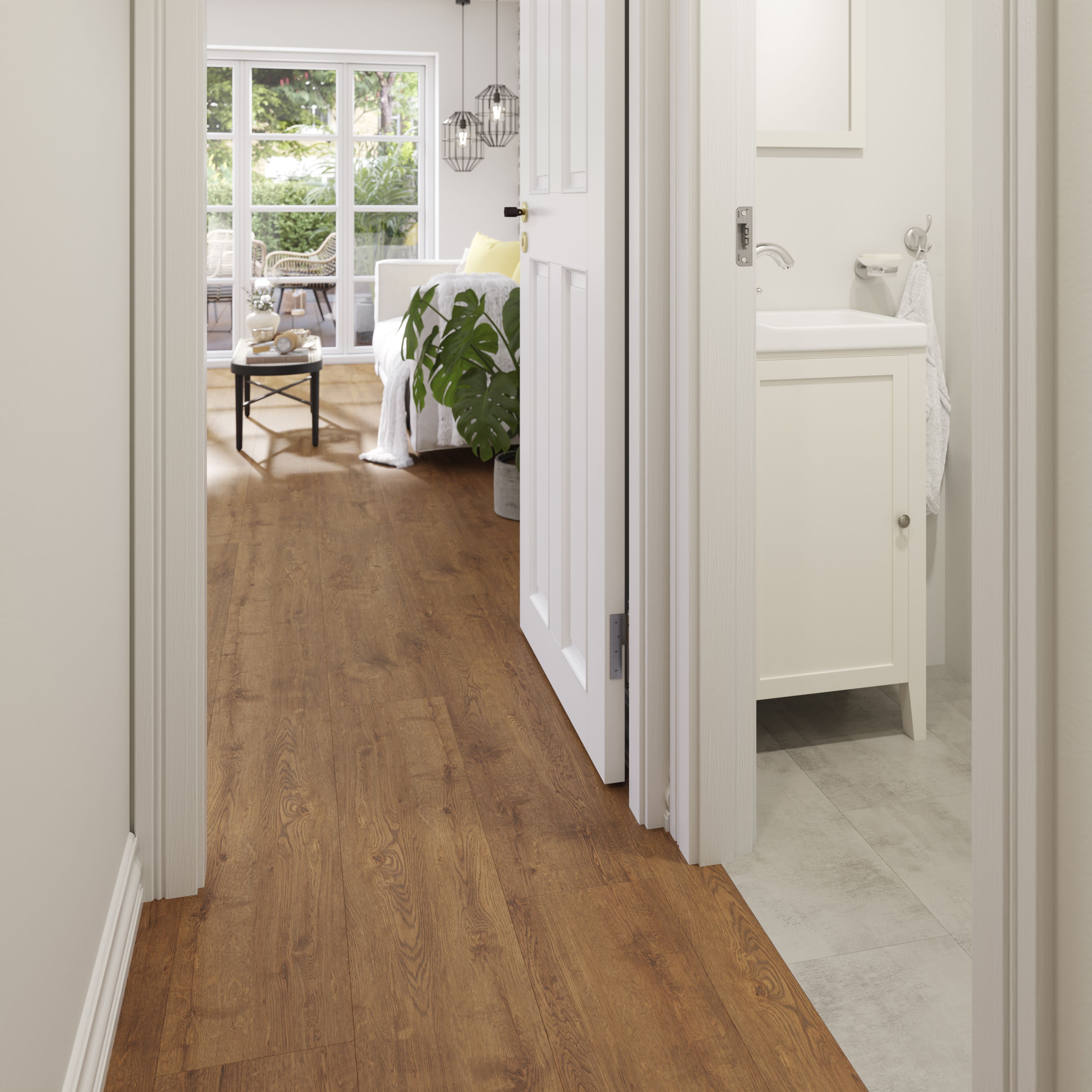 Skara Wood effect Laminate Flooring Sample