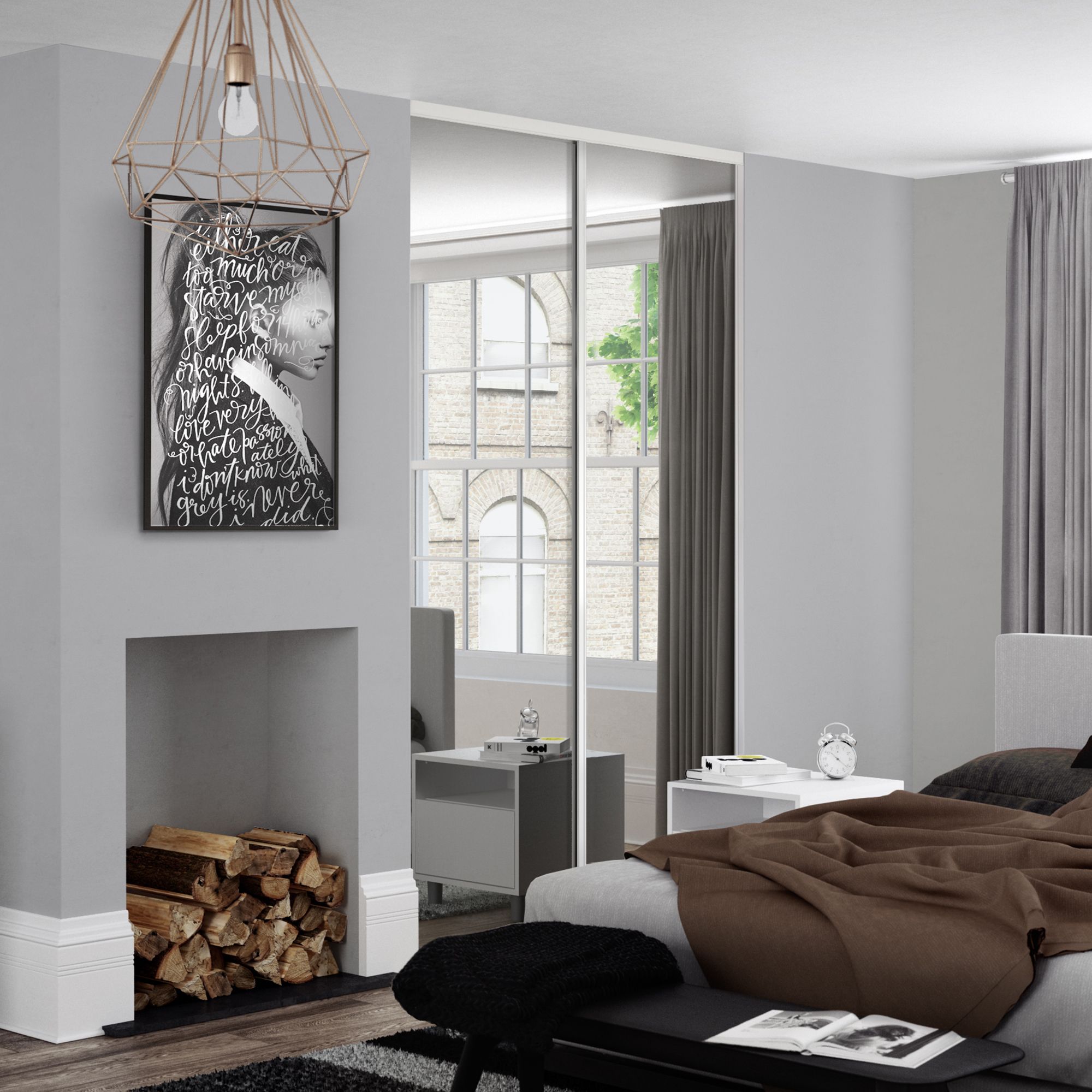 SKIP17a SLIDING TWIN PACK - WHITE MIRROR