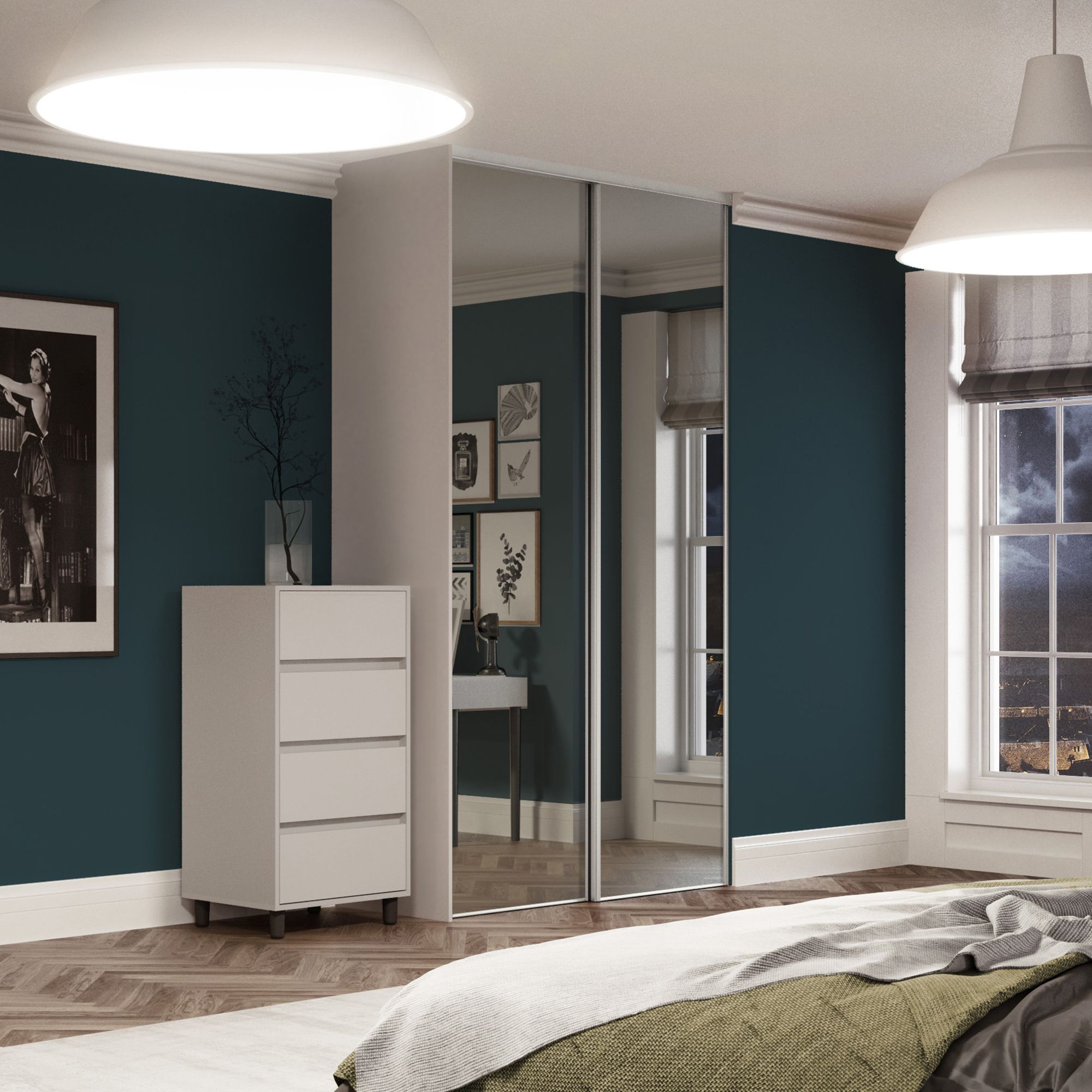 SKIP17a SLIDING TWIN PACK - WHITE MIRROR