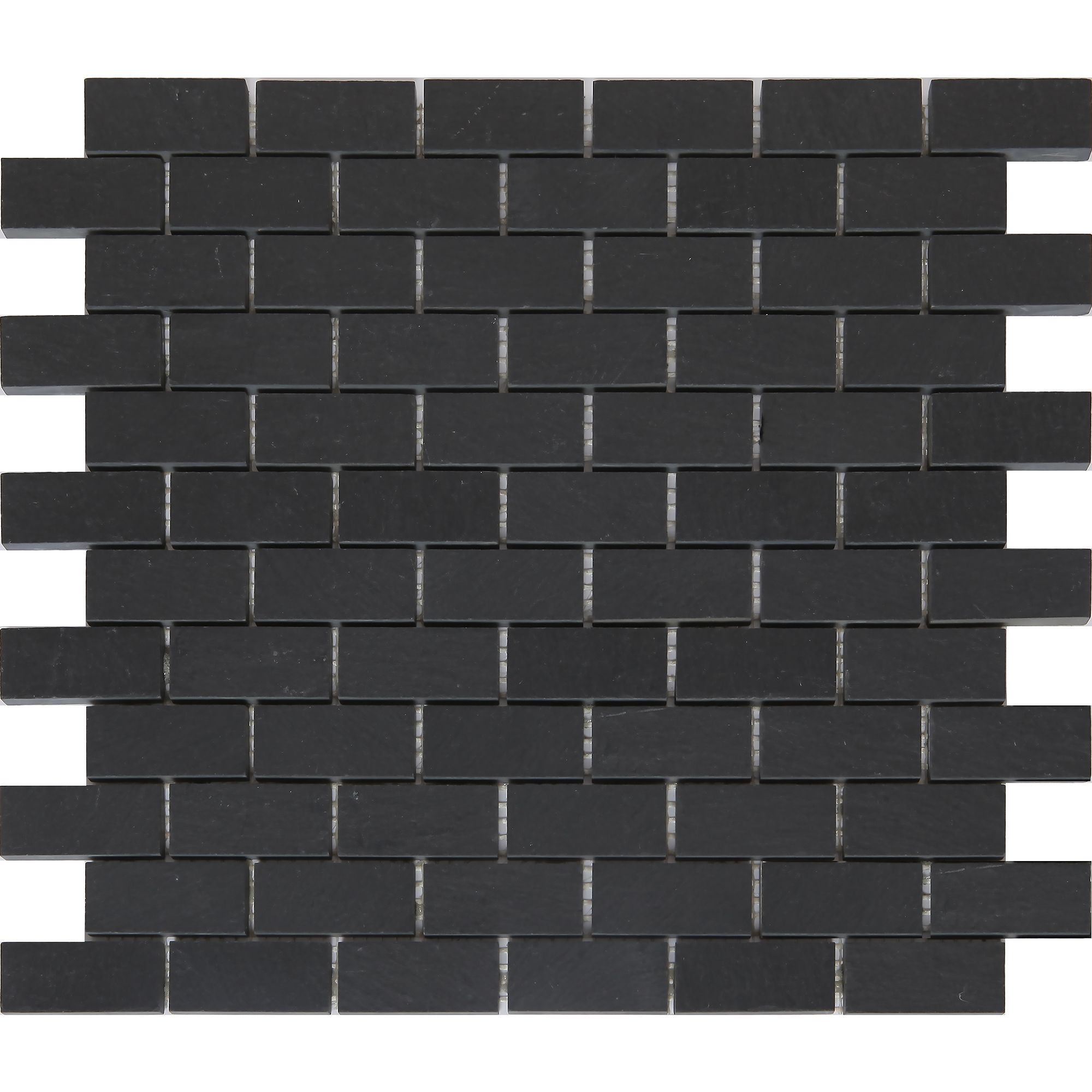 Slate Anthracite Polished Natural stone Mosaic tile sheet, (L)300mm (W)300mm