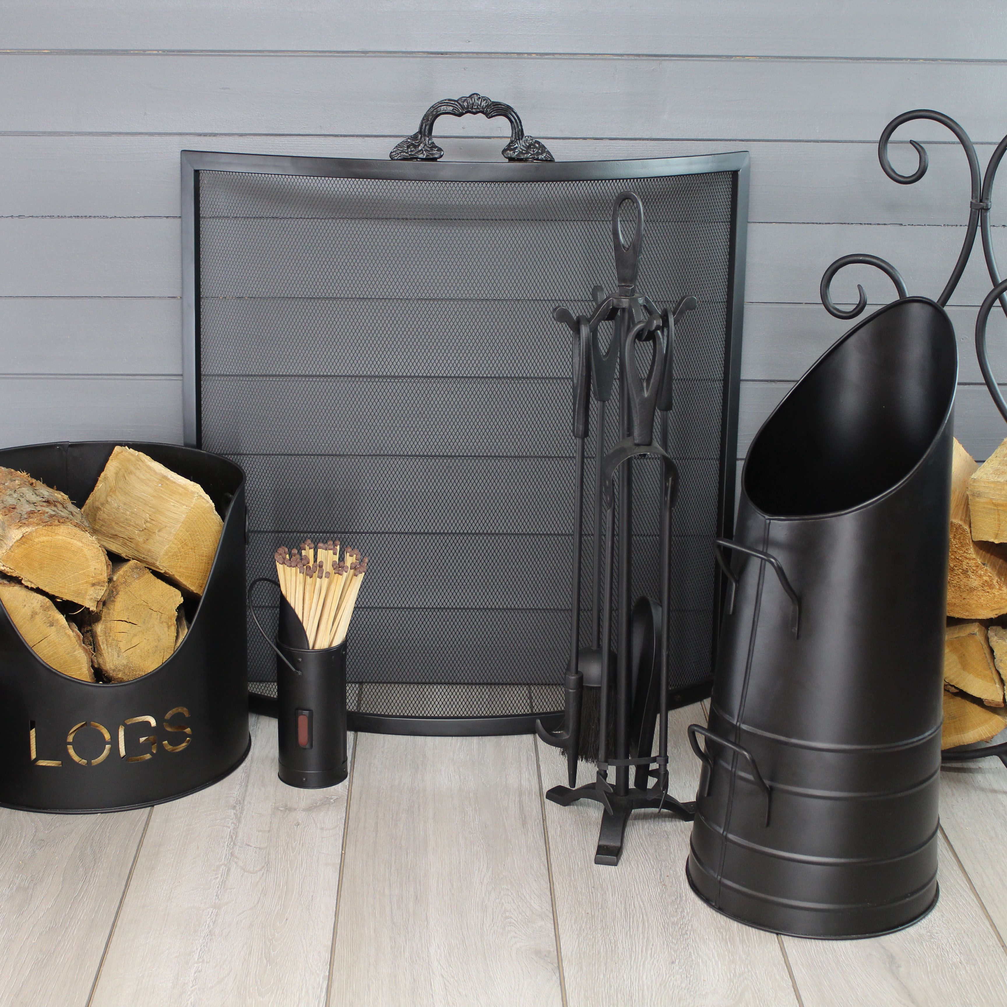 Slemcka Black Metal 5 piece Companion set