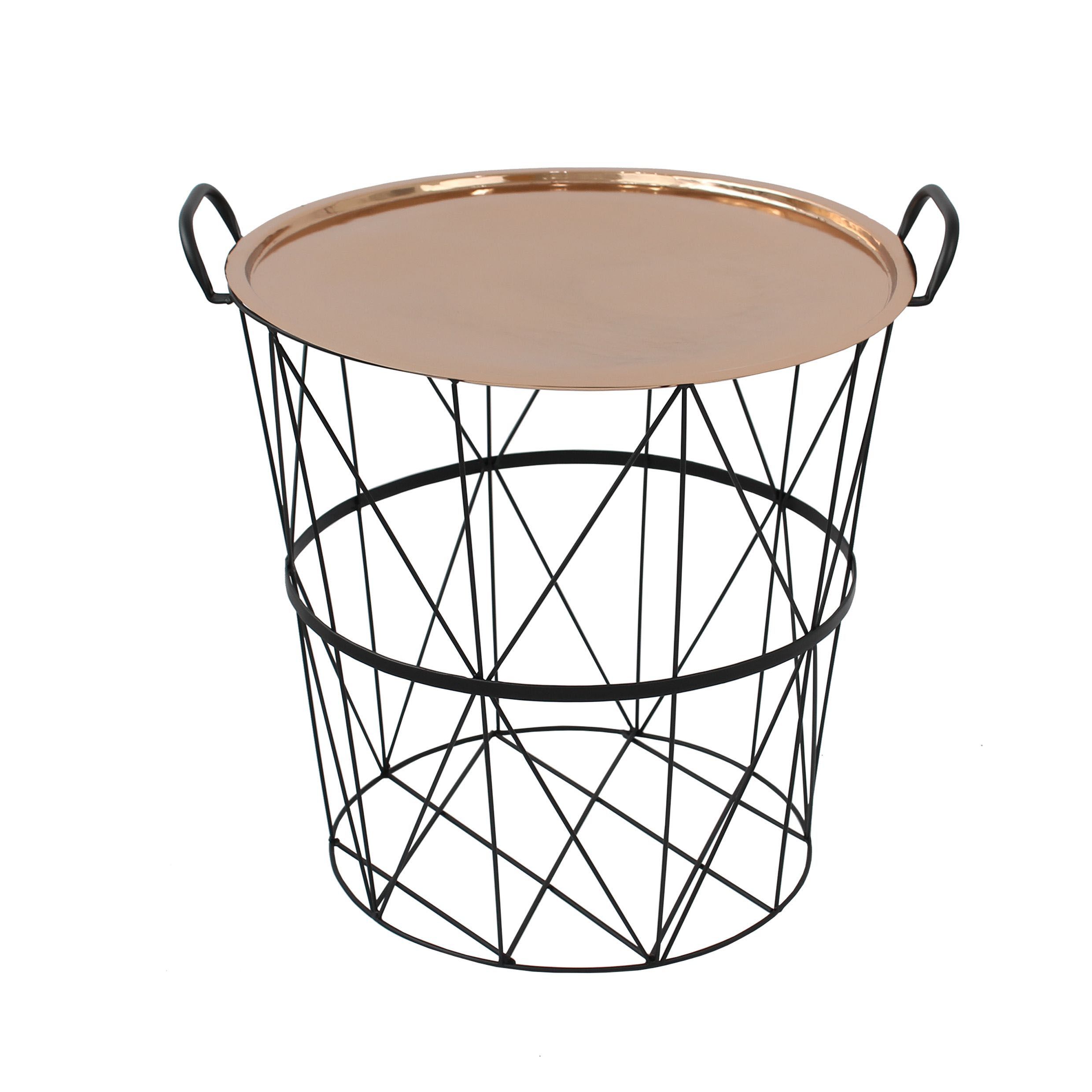 Slemcka Contemporary Antique copper effect Steel Log basket (H)360mm (D)400mm