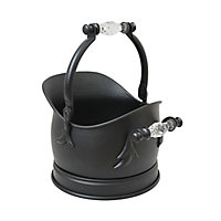 Slemcka Contemporary Black Fire bucket (H)350mm (D)27mm