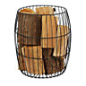Slemcka Contemporary Black Steel Log basket (H)520mm (D)260mm