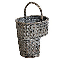 Slemcka Grey Wicker Basket (H)38cm (W)32cm