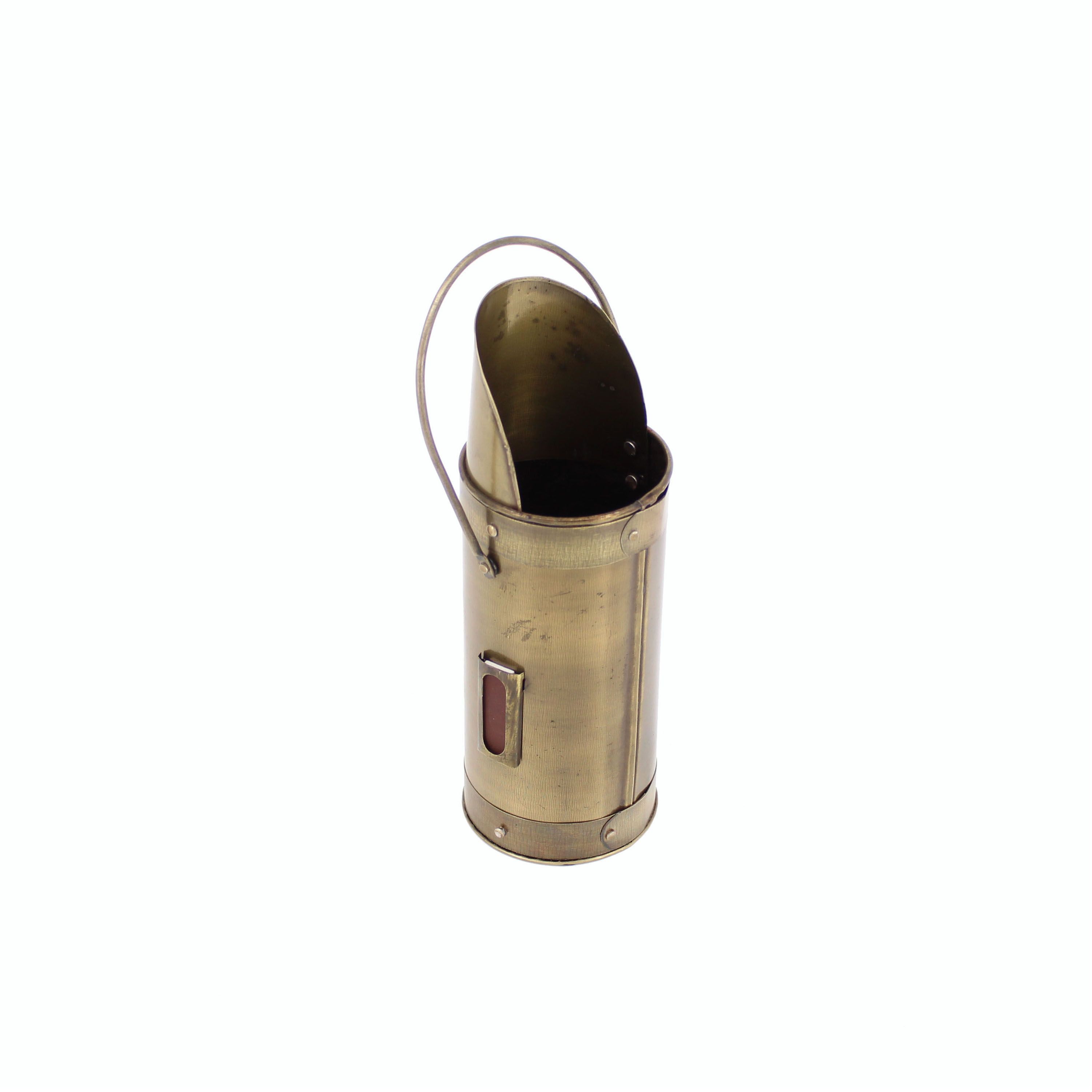 Slemcka Traditional Antique brass effect Steel Storage bucket (H)200mm (D)70mm
