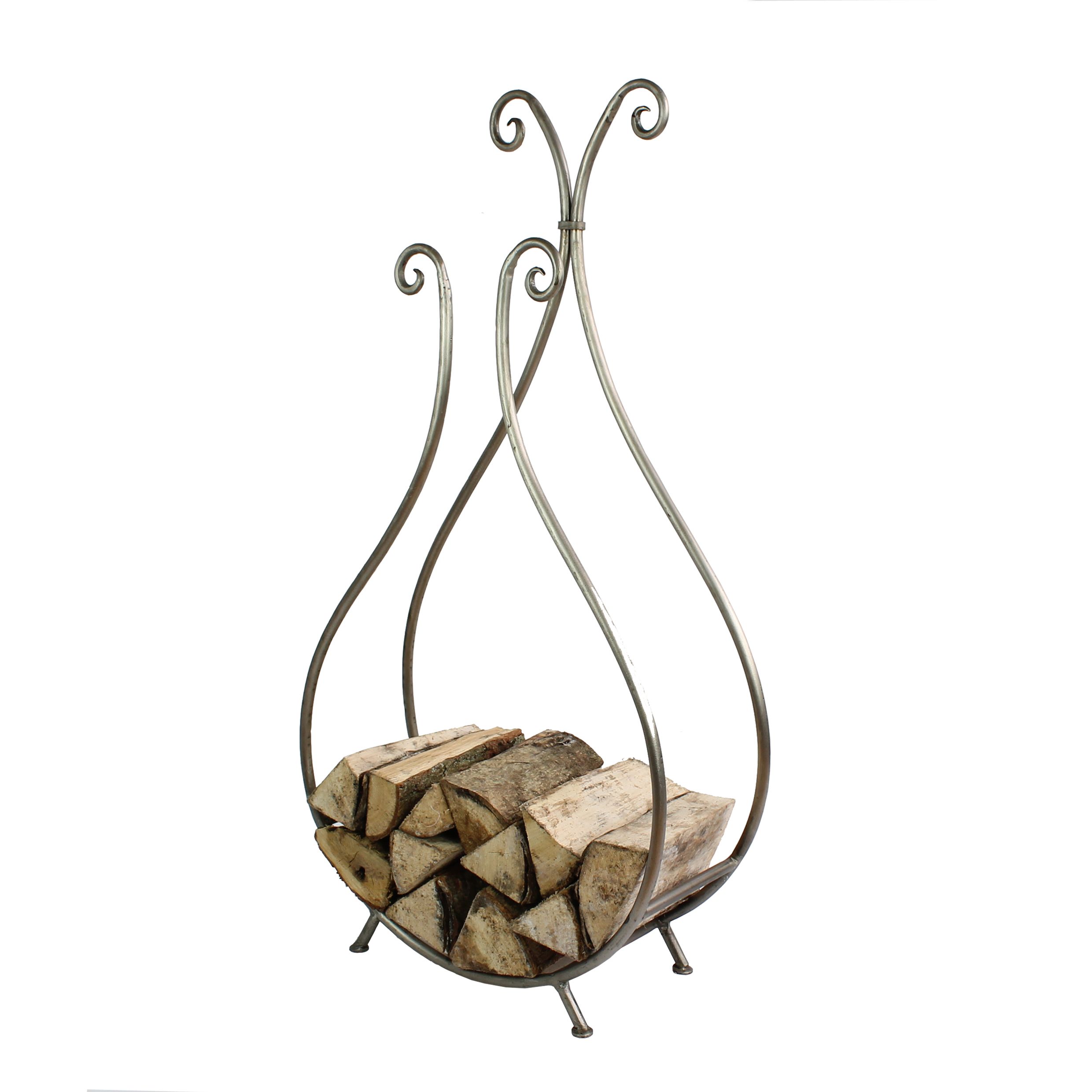 Slemcka Traditional Antique pewter effect Steel Log basket (H)660mm (D)180mm
