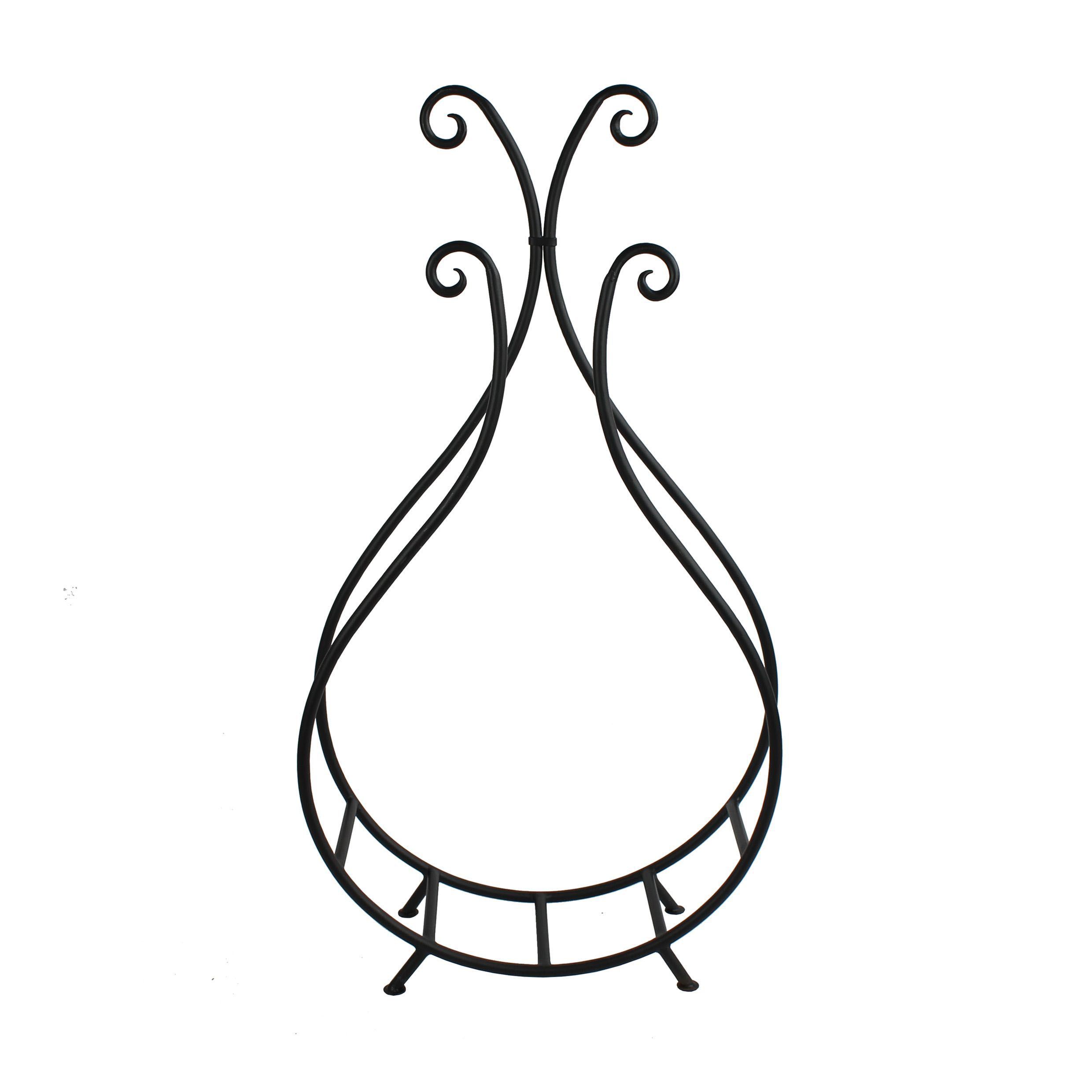 Slemcka Traditional Black Steel Log basket (H)660mm (D)180mm