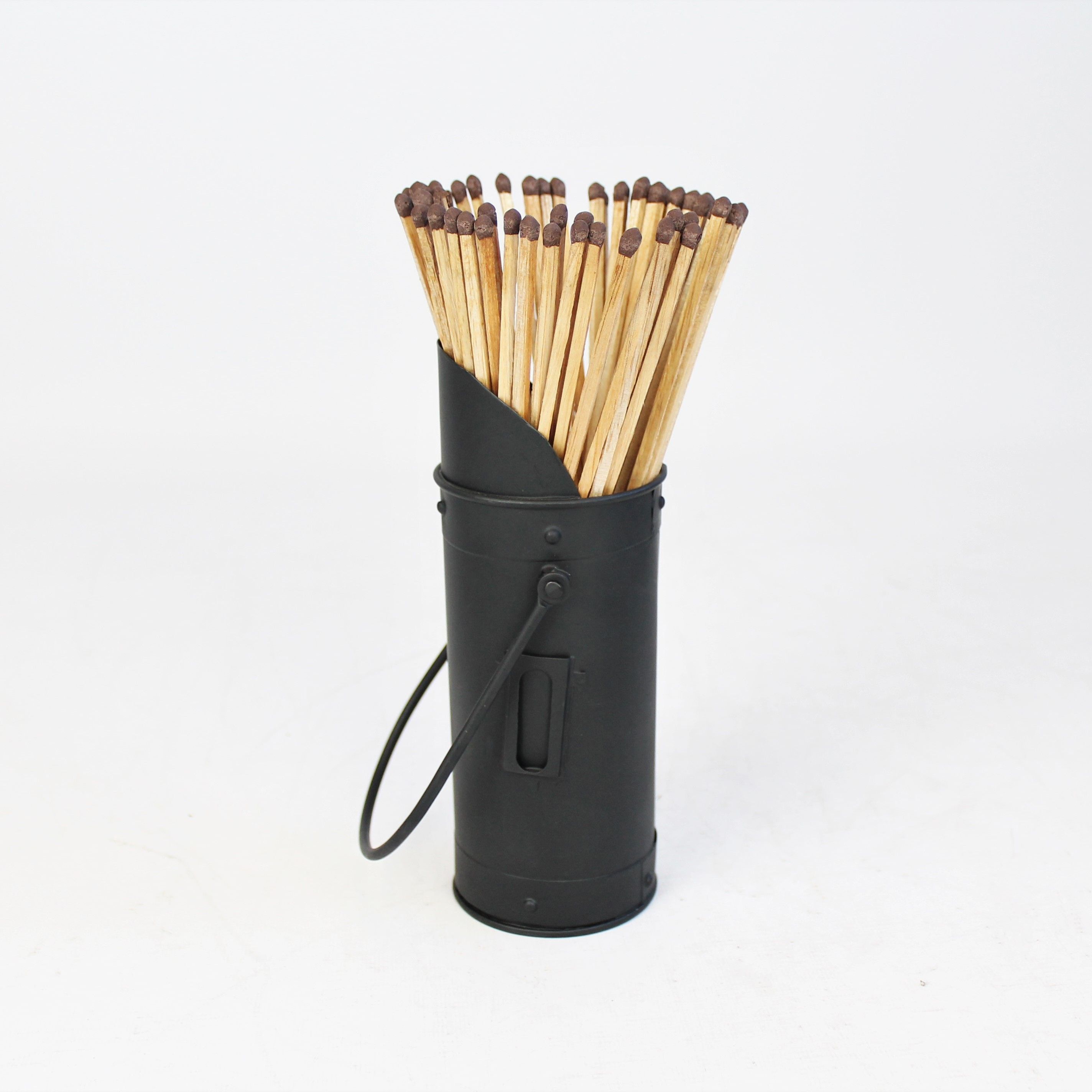Slemcka Traditional Black Steel Storage bucket (H)200mm (D)70mm