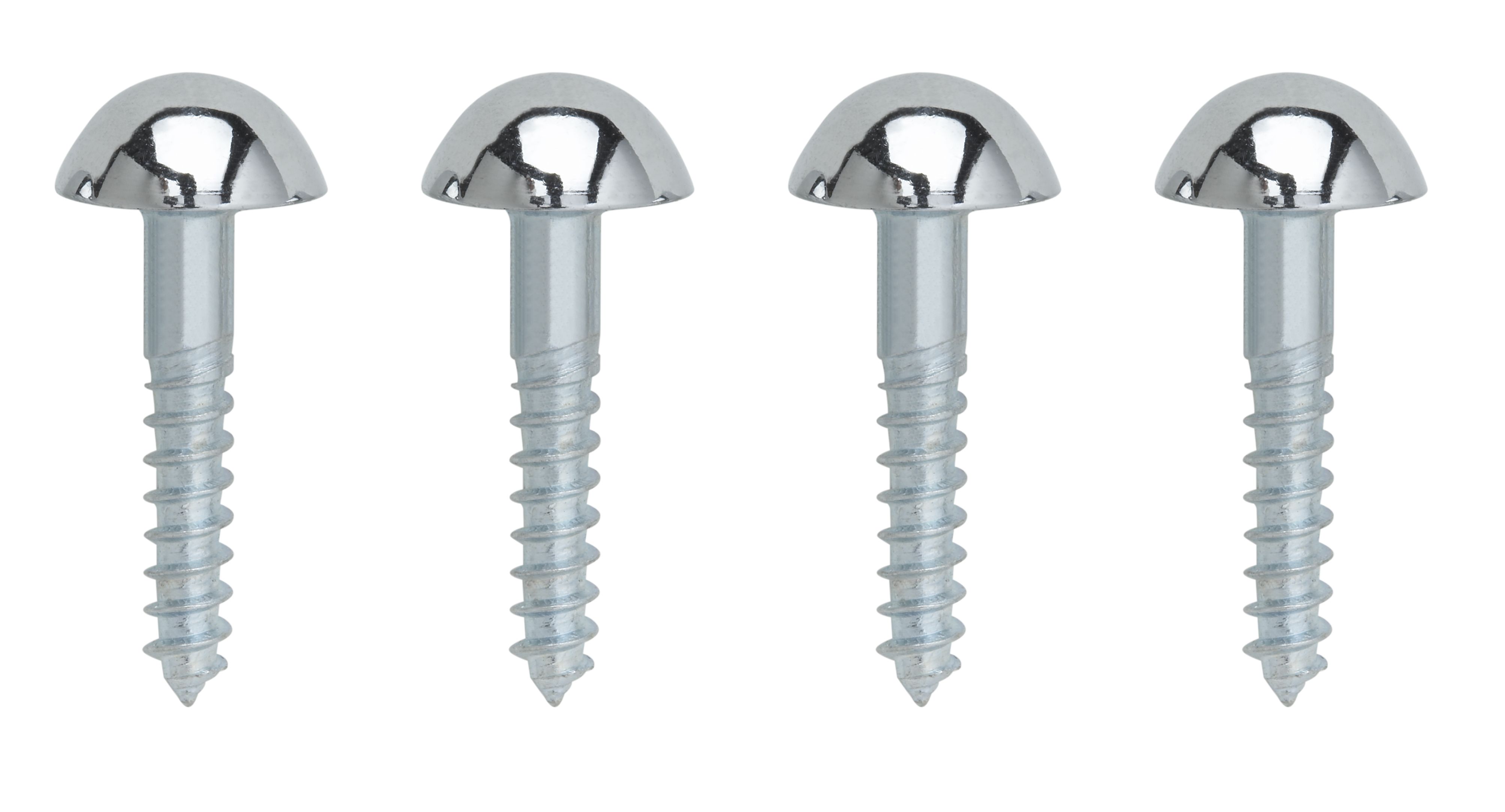Product image for Slotted Flat countersunk Silver Mirror screw (L)25mm, Pack of 4