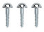 Slotted Flat countersunk Silver Mirror screw (L)32mm, Pack of 4