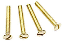 Slotted Raised-countersunk Metal Sockets & switches Socket & switch screw (Dia)3mm (L)25mm, Pack of 4