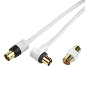 SLX Angled White Coaxial cable, 1.5m