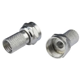 SLX Coaxial Silver 1 way F connector, Pack of 2