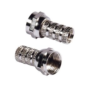 SLX Silver 0 way F connector, Pack of 4