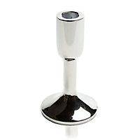 Small Chrome effect Metal Candle holder