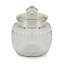 Small Clear Ornate Glass Jar
