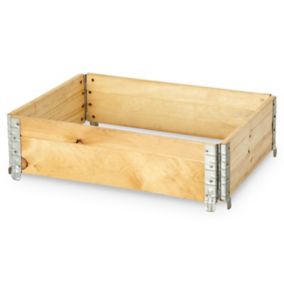 Small Pine & steel Rectangular Raised bed kit 0.48m²