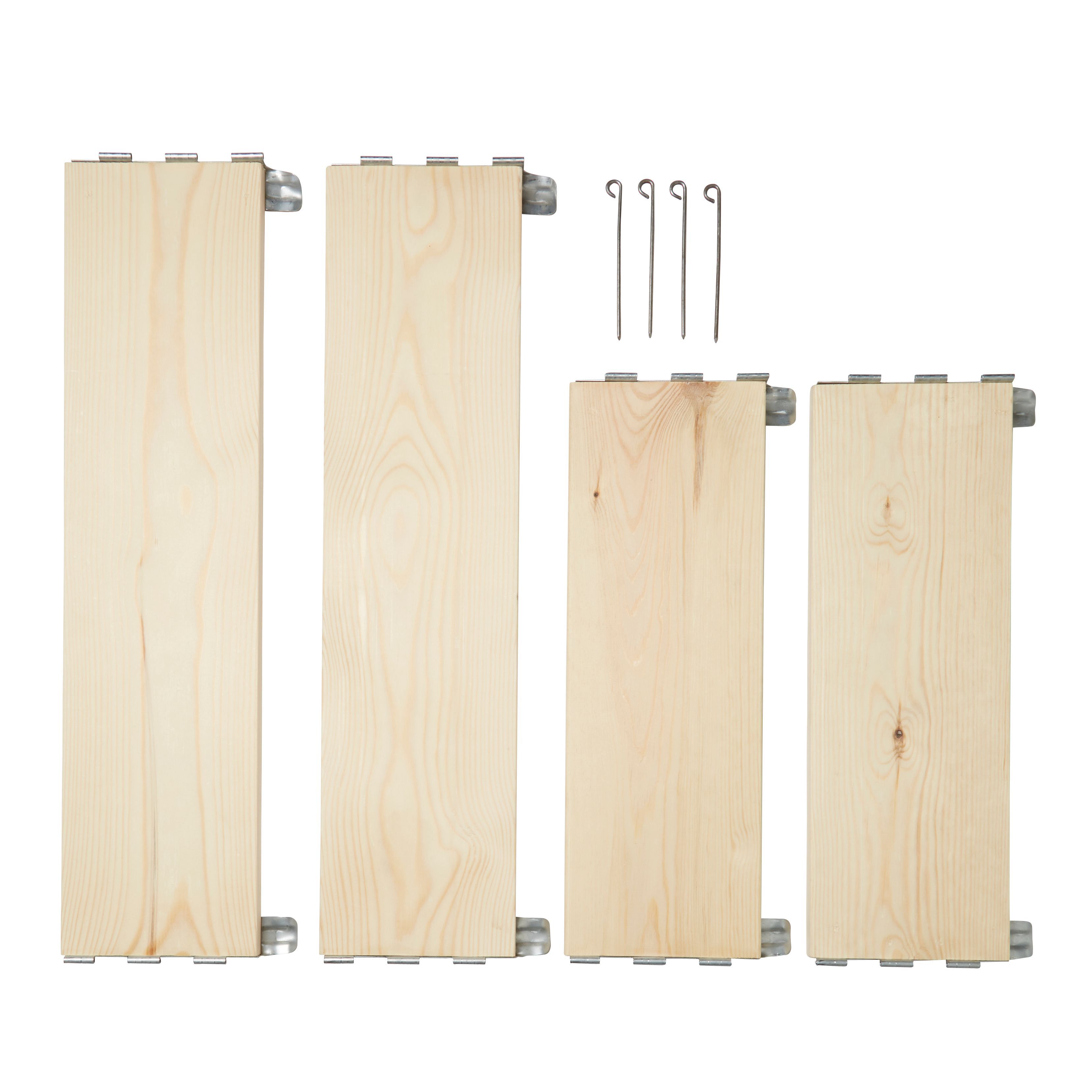 Small Pine & steel Rectangular Raised bed kit 0.48m²