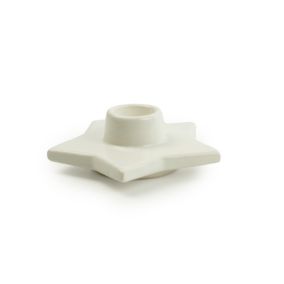 Small White Star Porcelain Candle holder