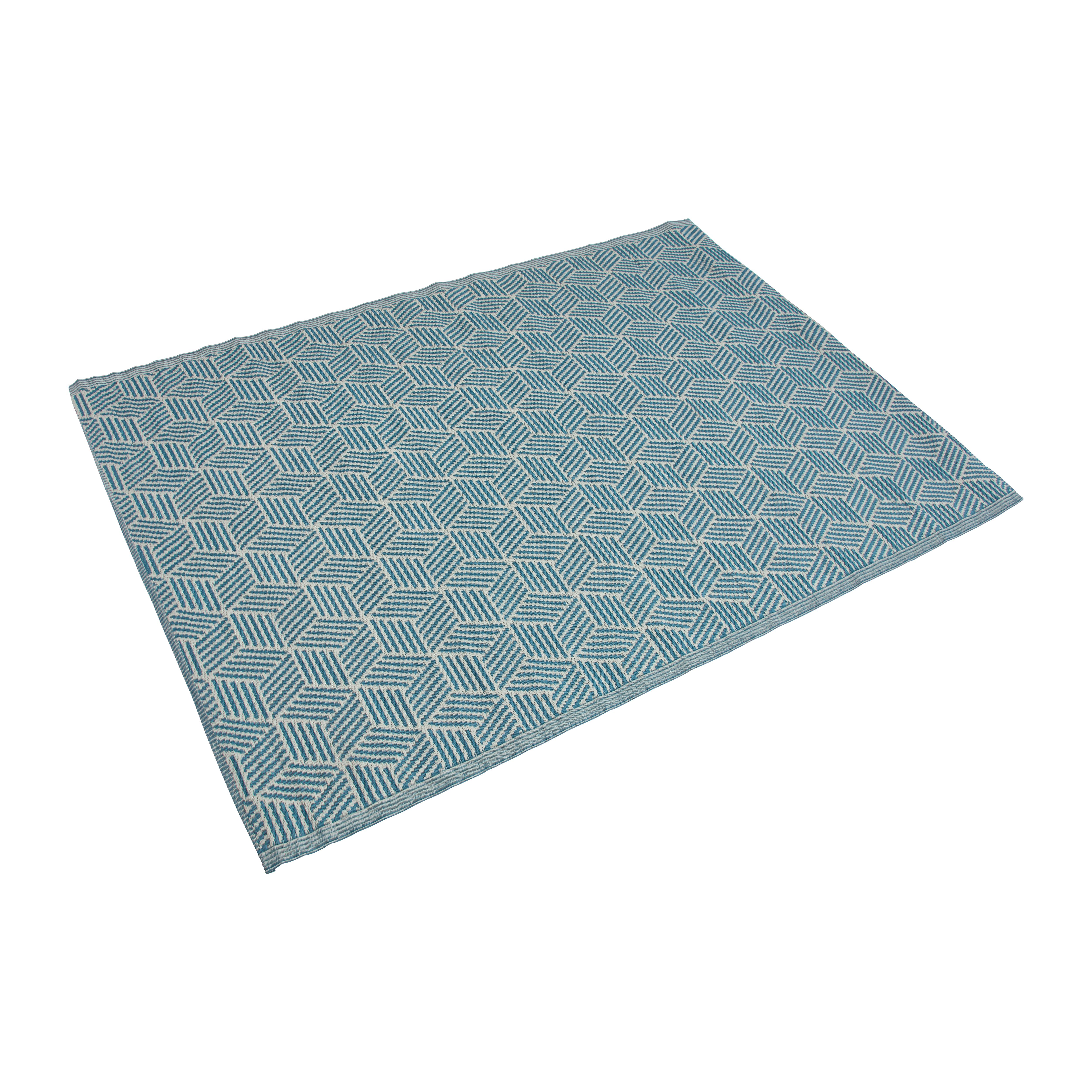 Smart Garden Alfresco Blue & Grey Illusion Outdoor Rug, (L)210cm x (W)150cm