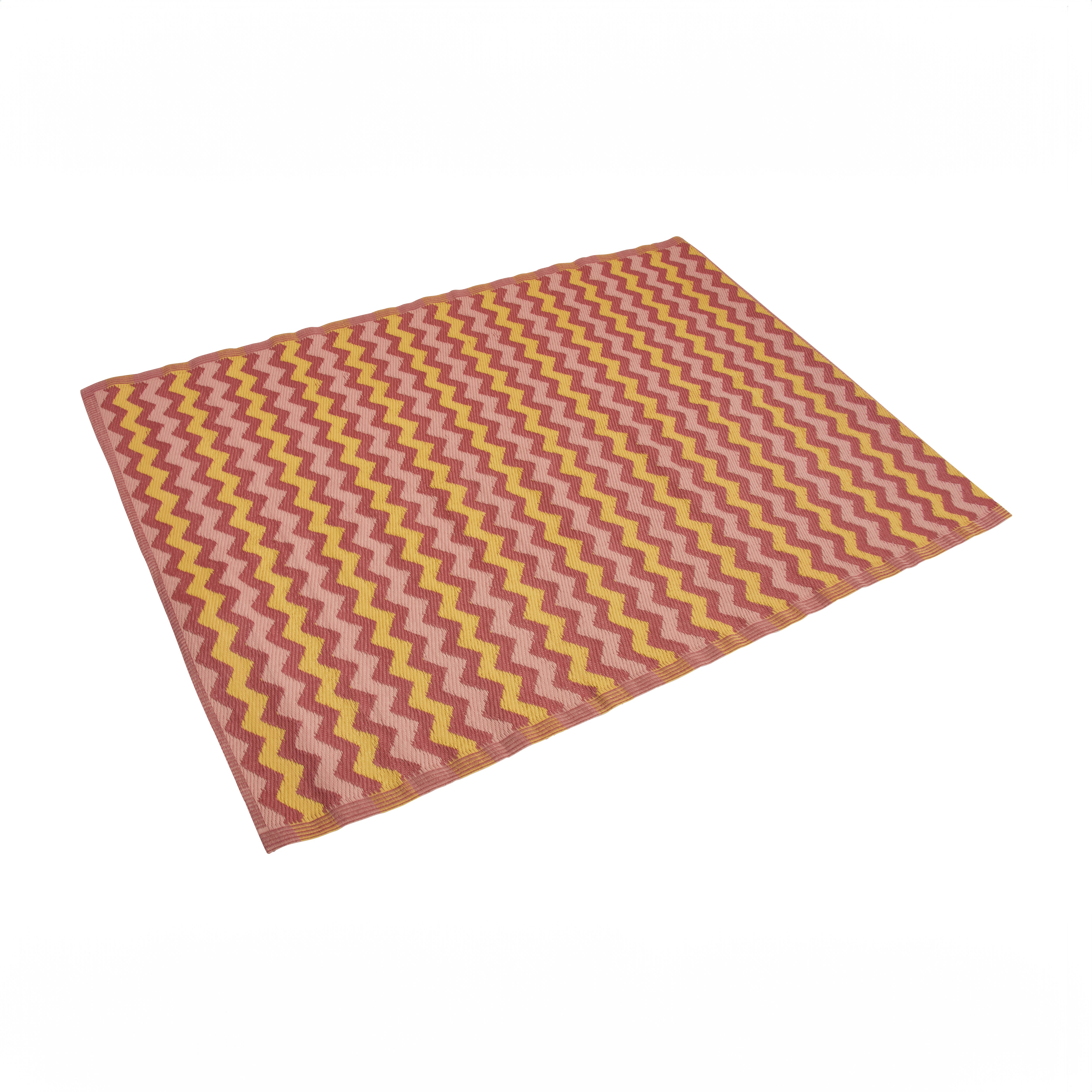 Smart Garden Alfresco Red, Pink & Yellow Zig Zag Outdoor Rug, (L)210cm x (W)150cm