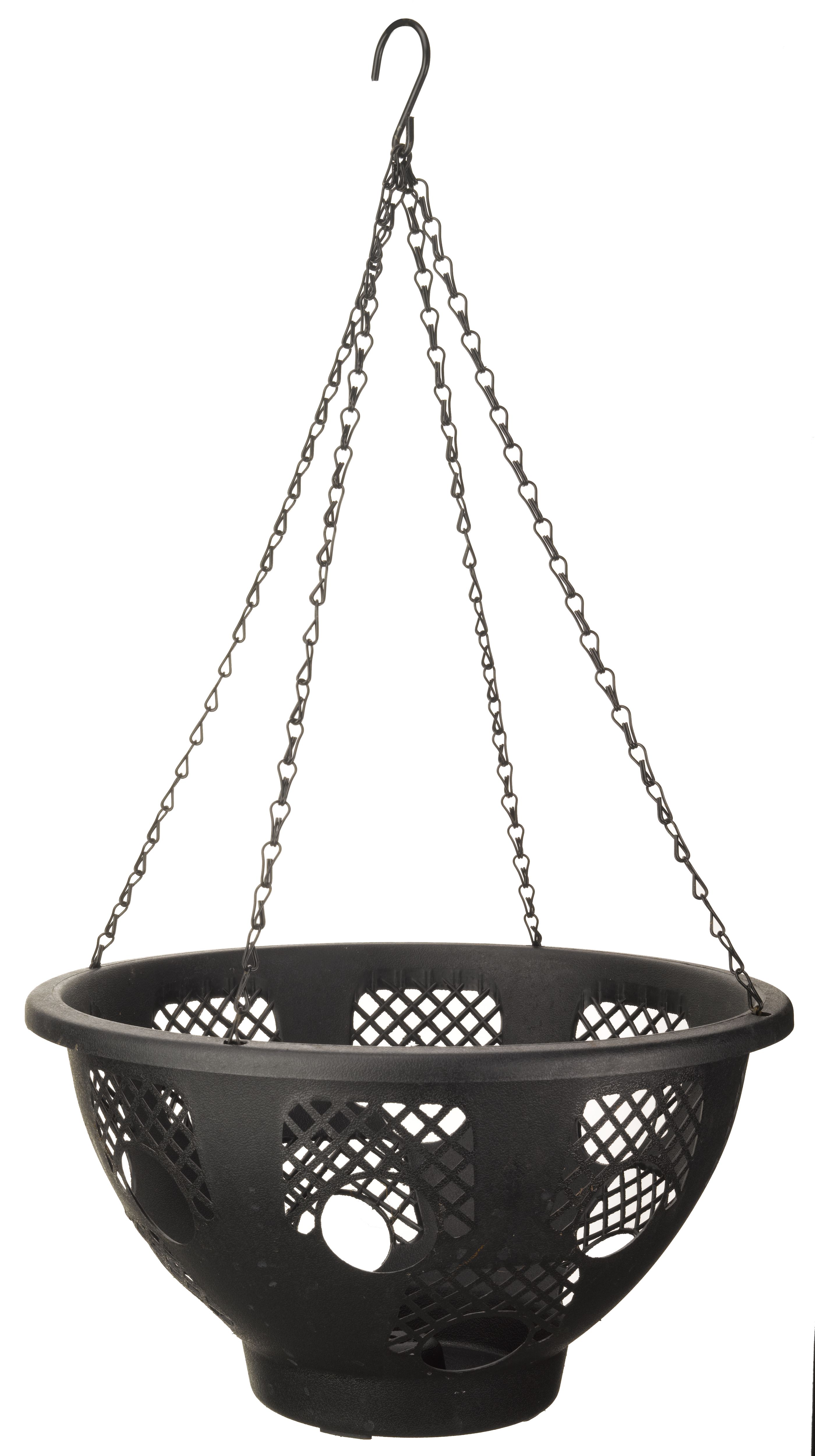 Smart Garden Black Round Plastic Hanging basket, 38.5cm