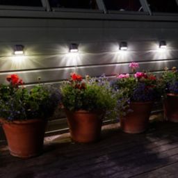 Smart Garden Black Solar-powered LED Outdoor Post light, Pack of 4