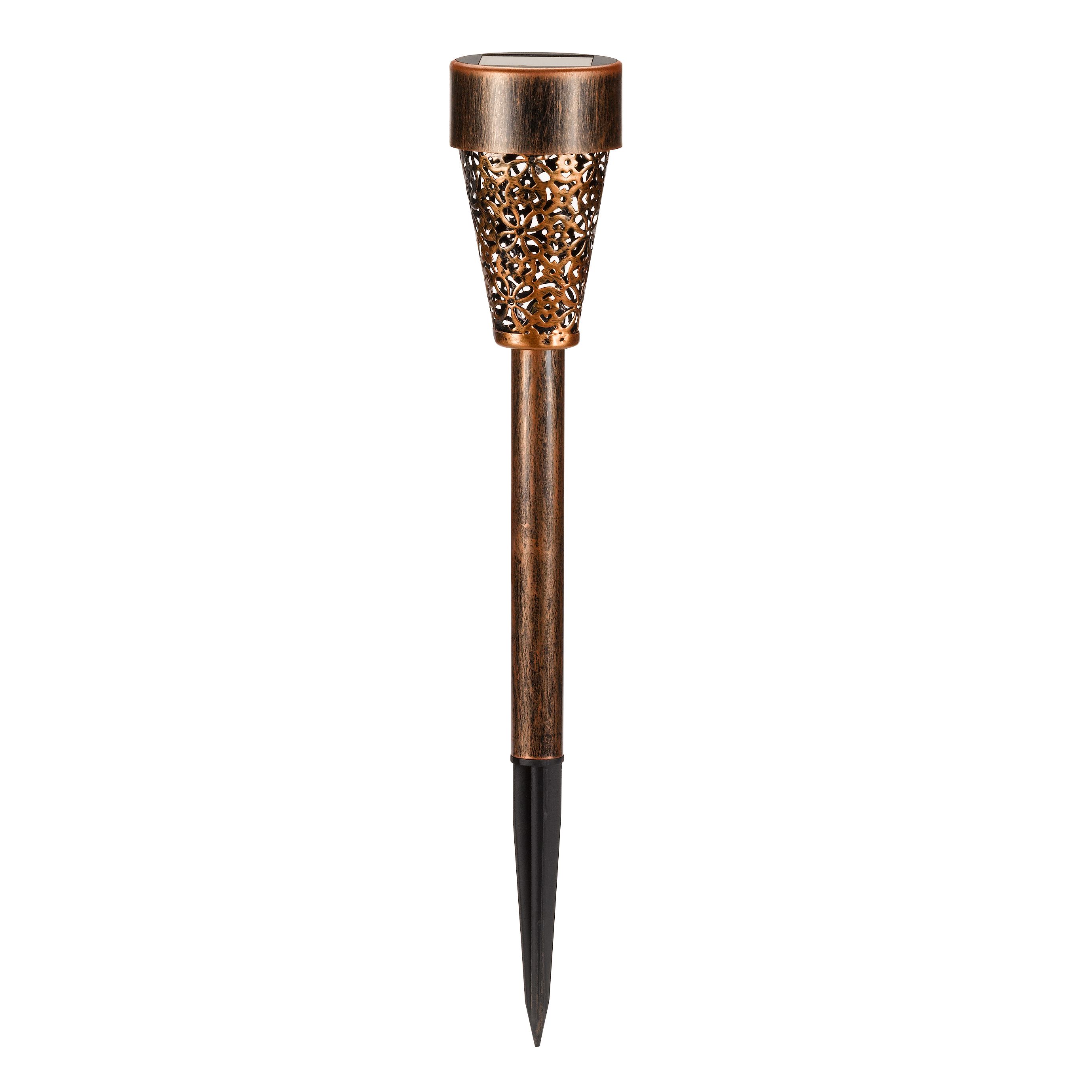 Smart Garden Damasque Bronze effect Fretwork Solar-powered LED Outdoor Stake light