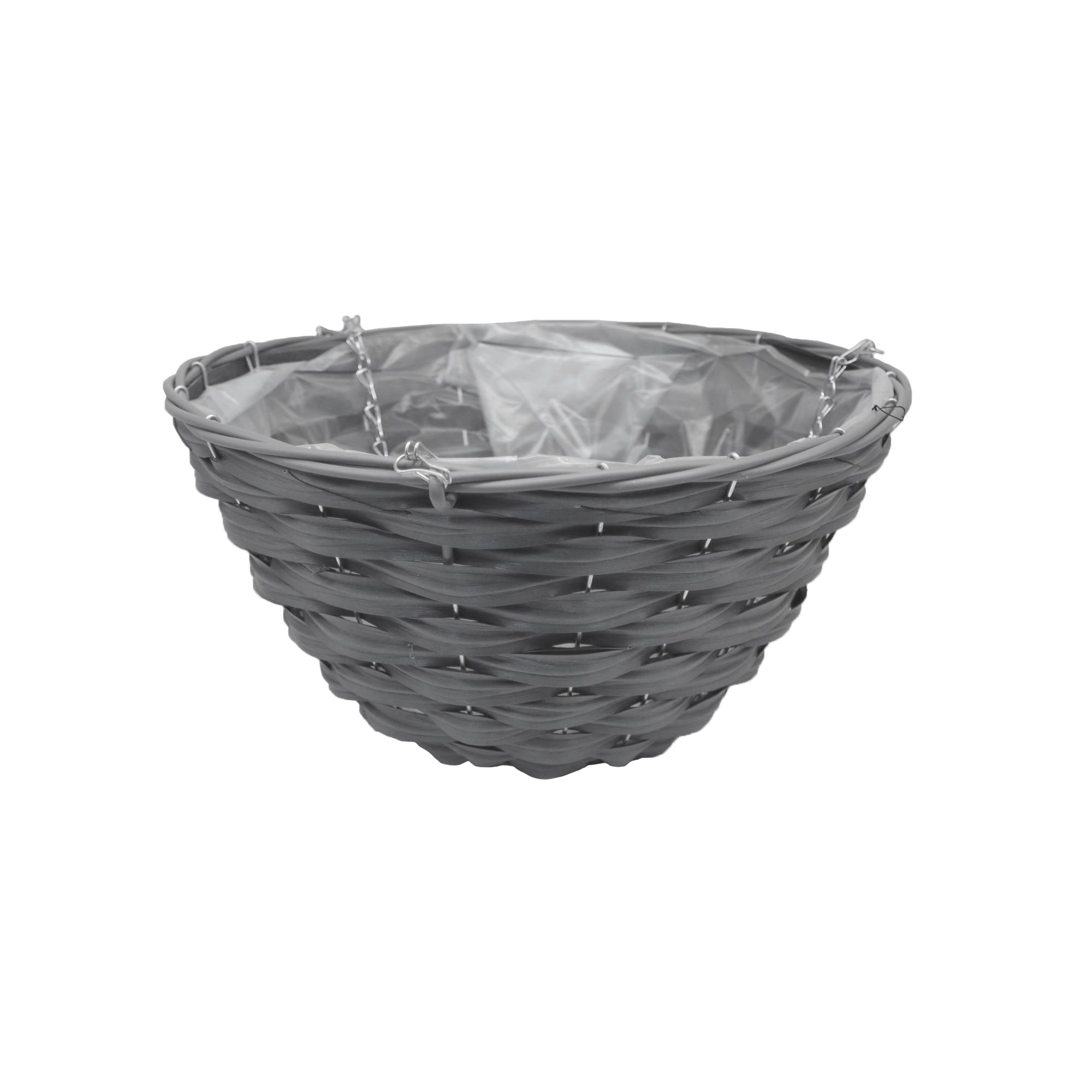 Smart Garden Faux rattan Grey Round Plastic Hanging basket, 35cm