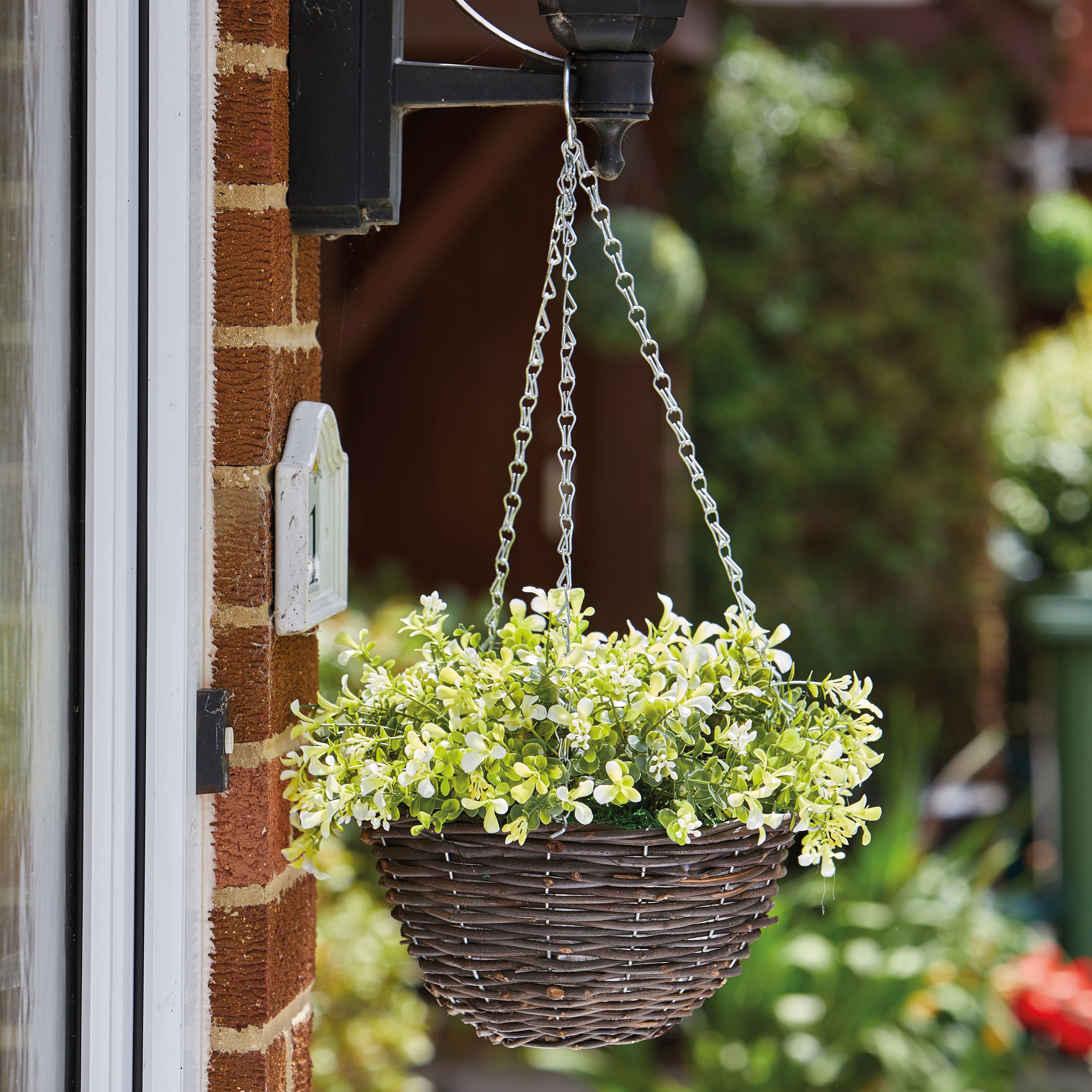Smart Garden Petunia artificial Green Round Plastic Hanging basket, 25cm