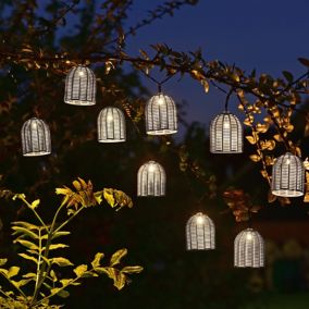 Smart Garden Rattan Solar-powered Warm white 10 LED Outdoor String lights