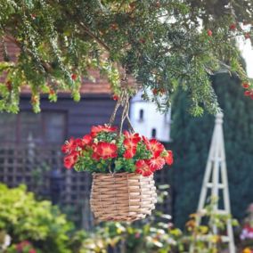 Smart Garden Red flower basket Artificial topiary