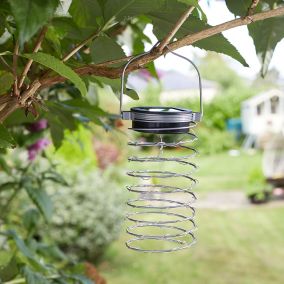 Smart Garden Spring Silver effect Spiral Solar-powered LED Outdoor Hanging light