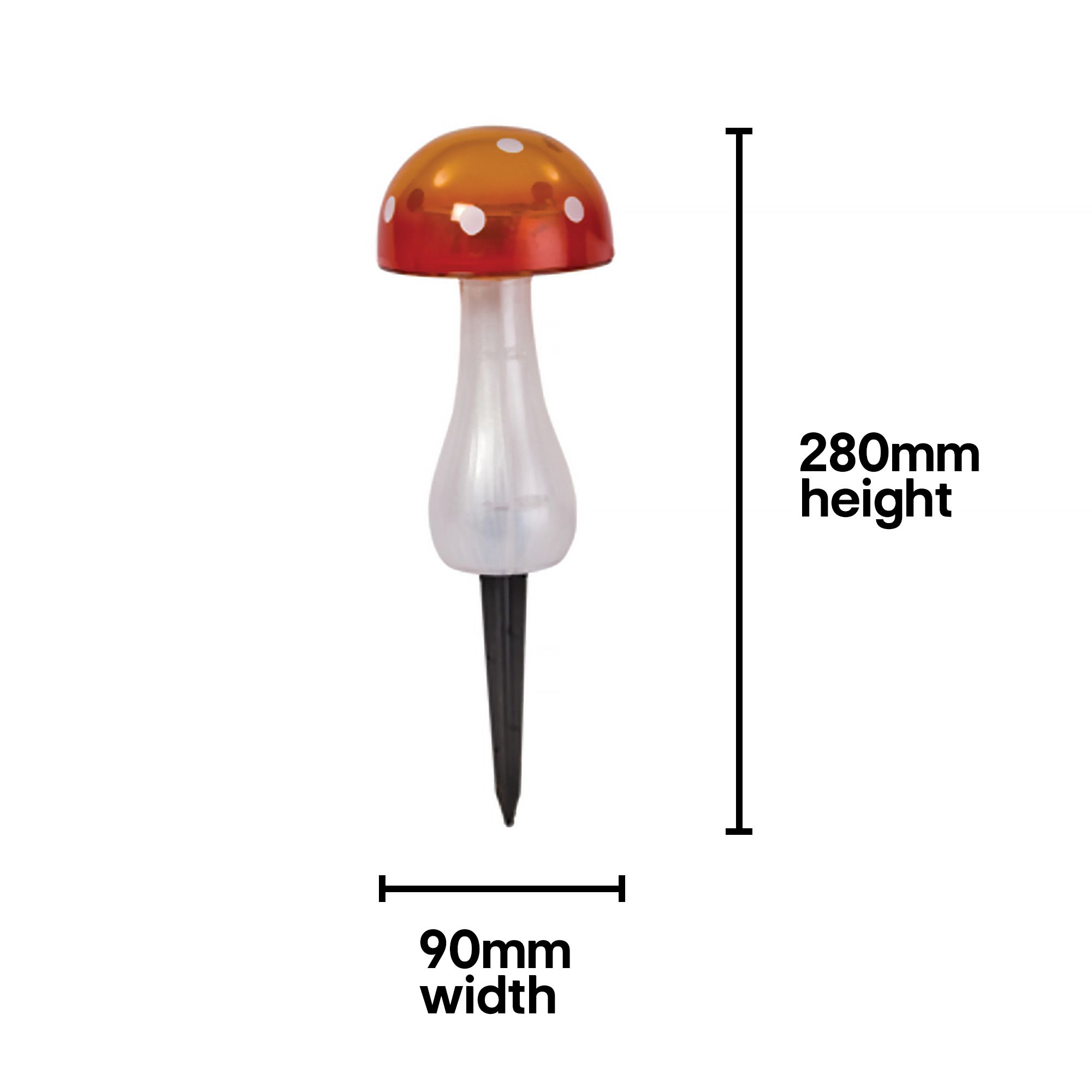 Smart Solar Multicoloured Button Shroom Solar-powered 1lm LED Outdoor Stake light