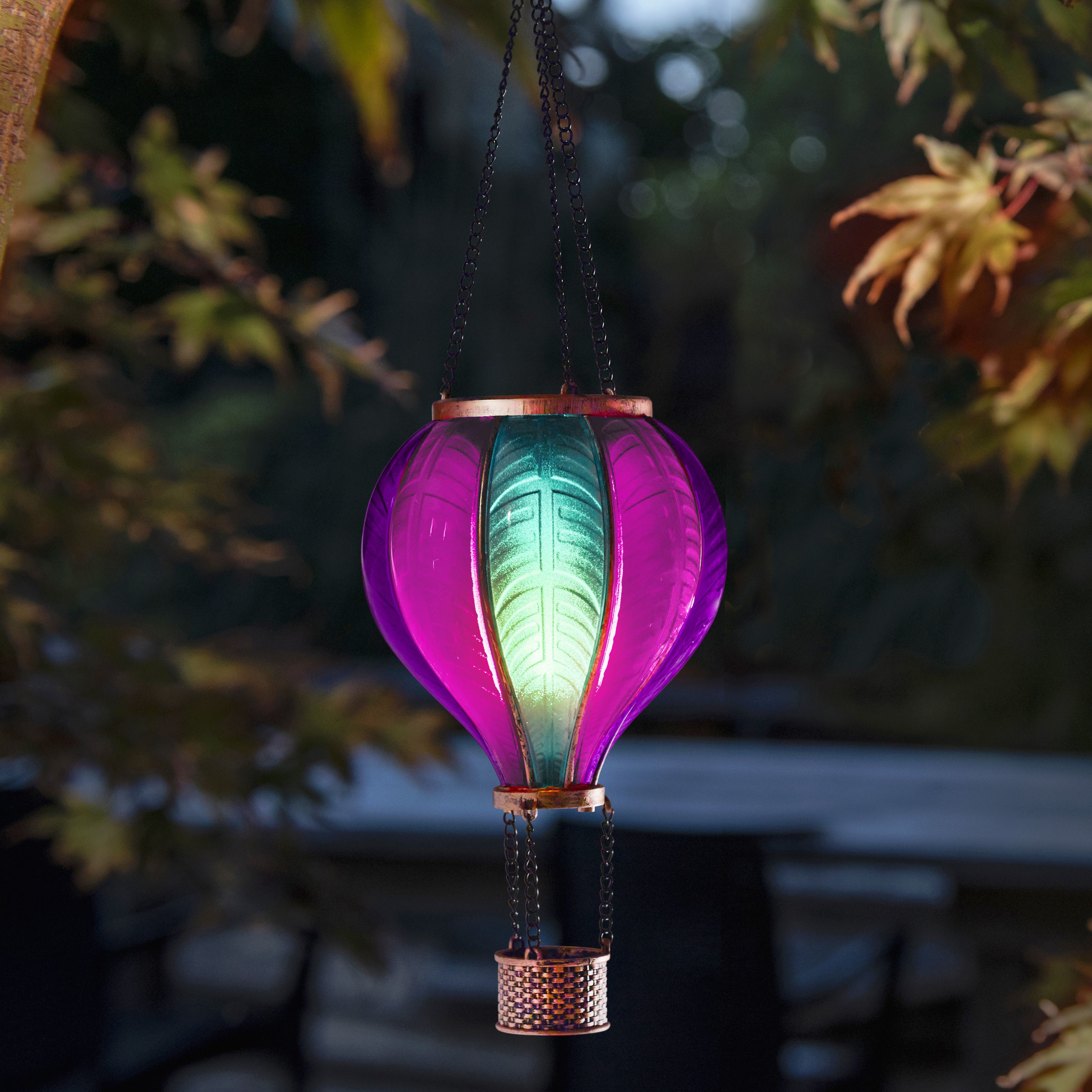 Smart Solar Pink & Blue Plastic Solar-powered Outdoor LED Medium Decorative light