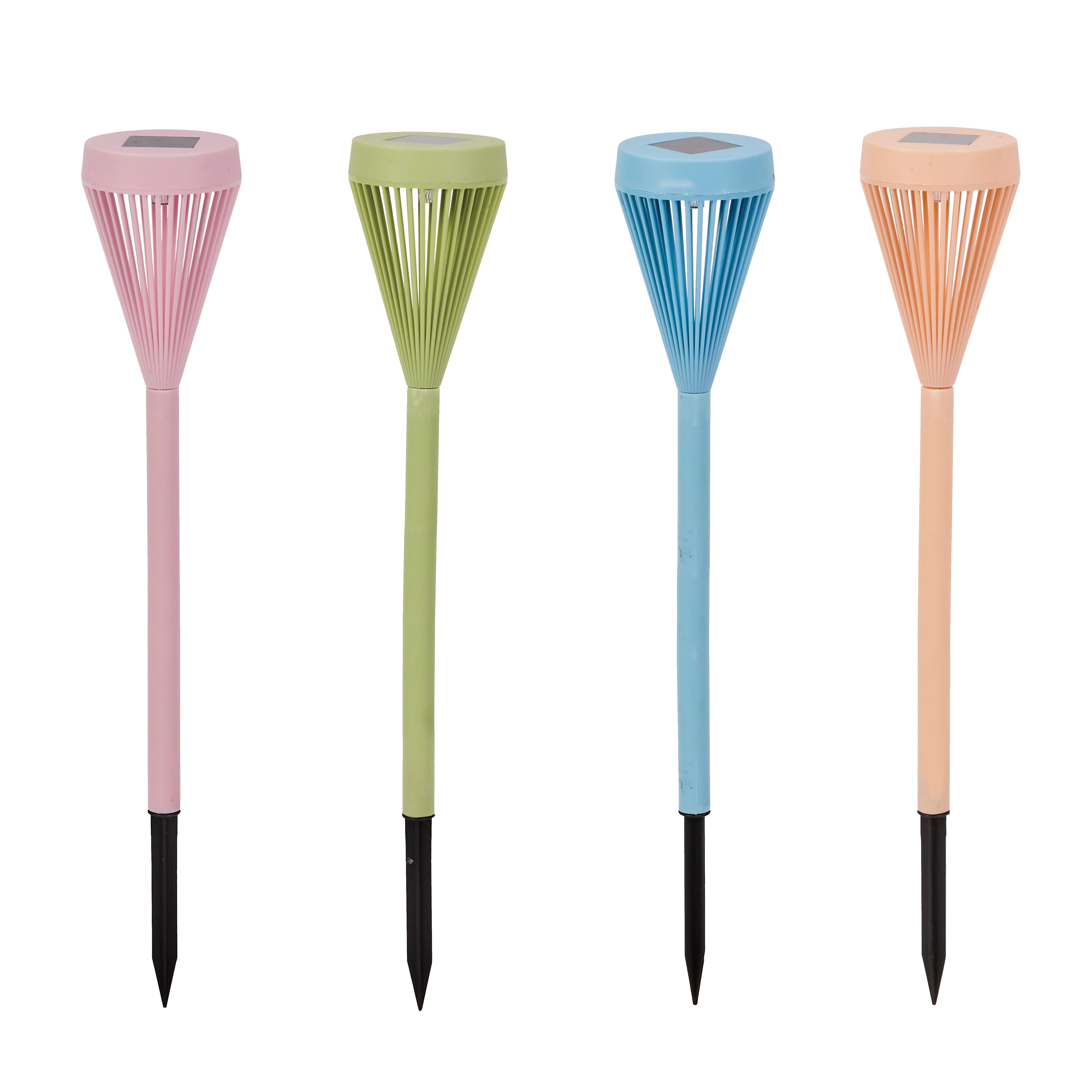 Smart Solar Viva Multicoloured Stake Solar-powered 1lm LED Outdoor Stake light, Pack of 4