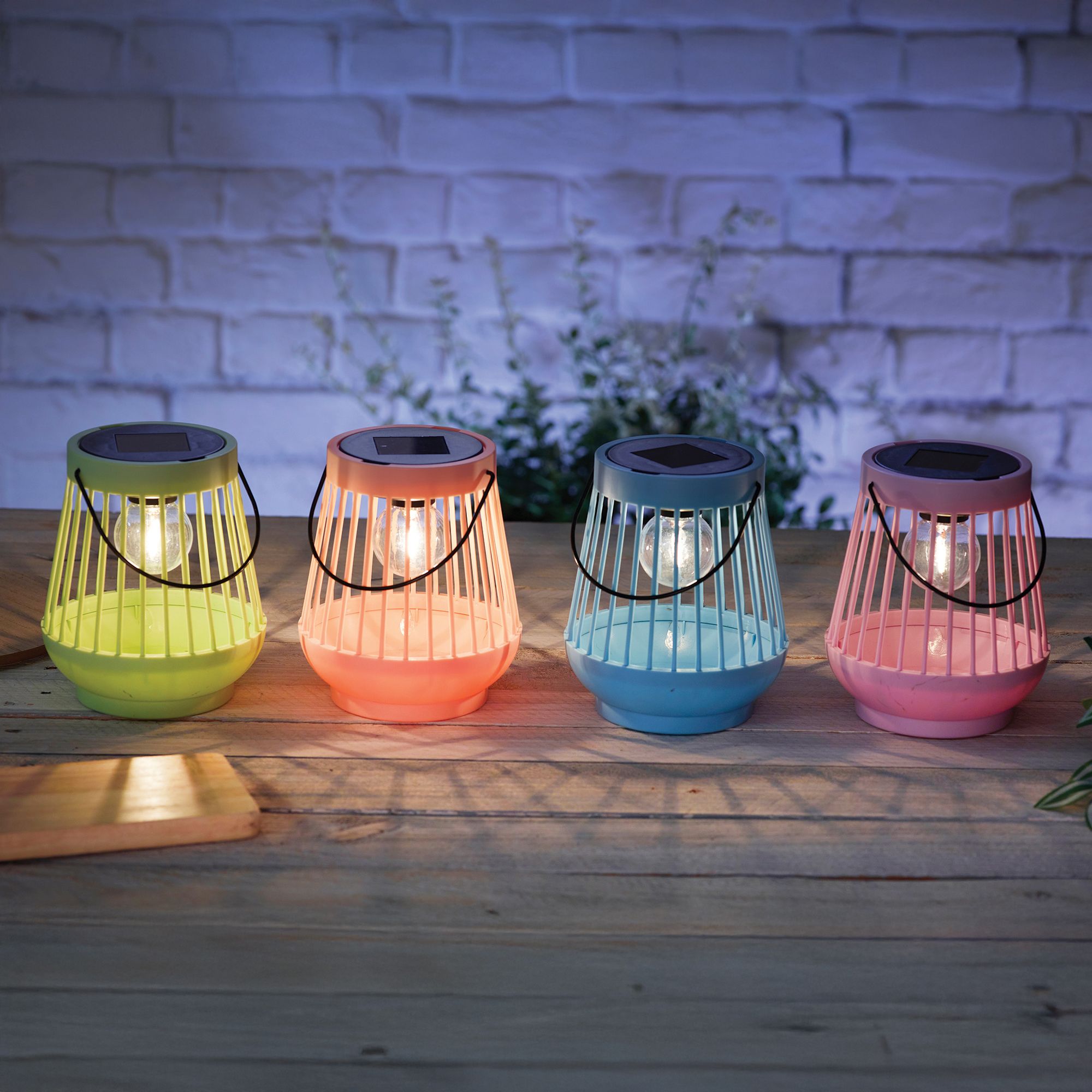 Smart Solar Viva Peach Plastic Solar-powered Outdoor LED Small Lantern