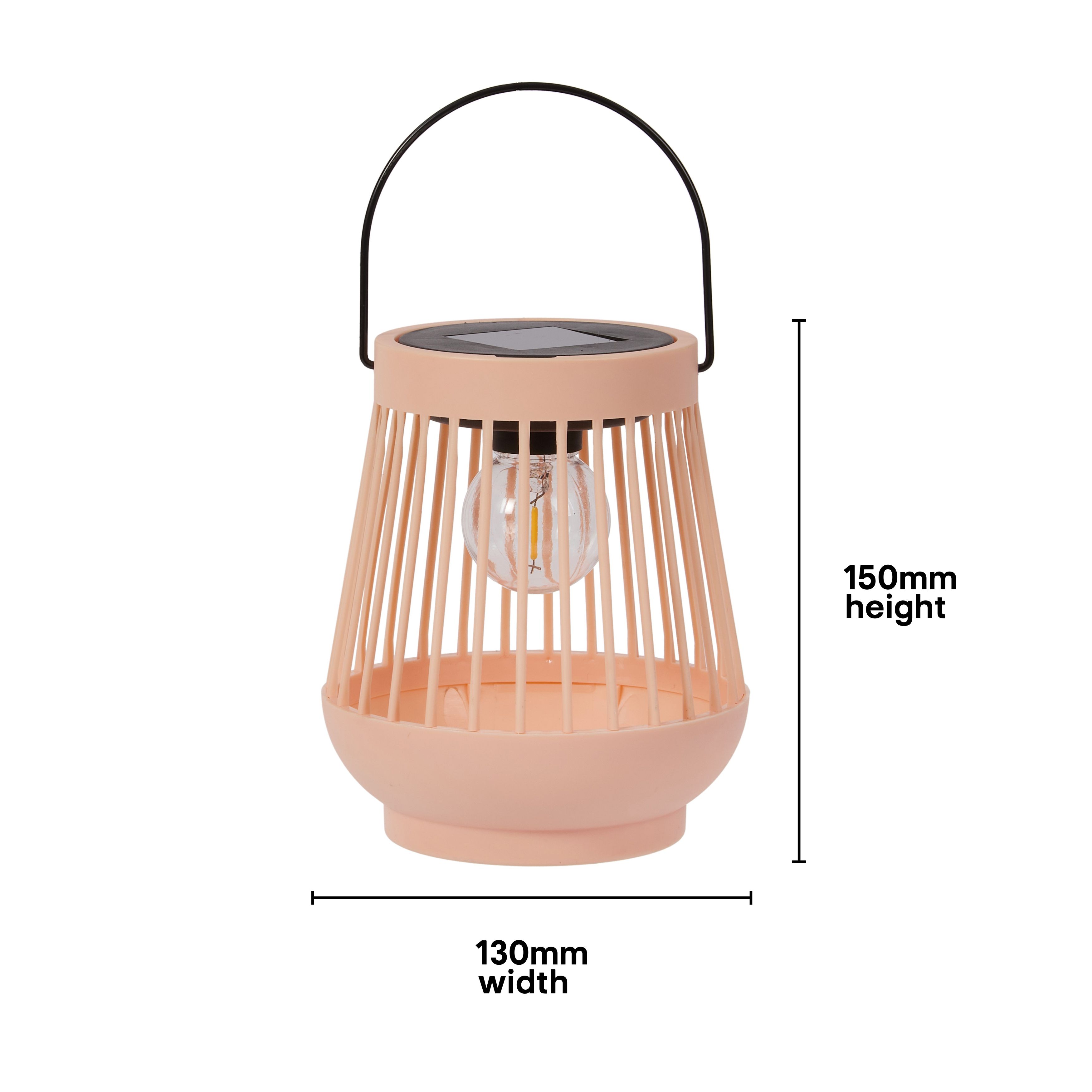 Smart Solar Viva Peach Plastic Solar-powered Outdoor LED Small Lantern