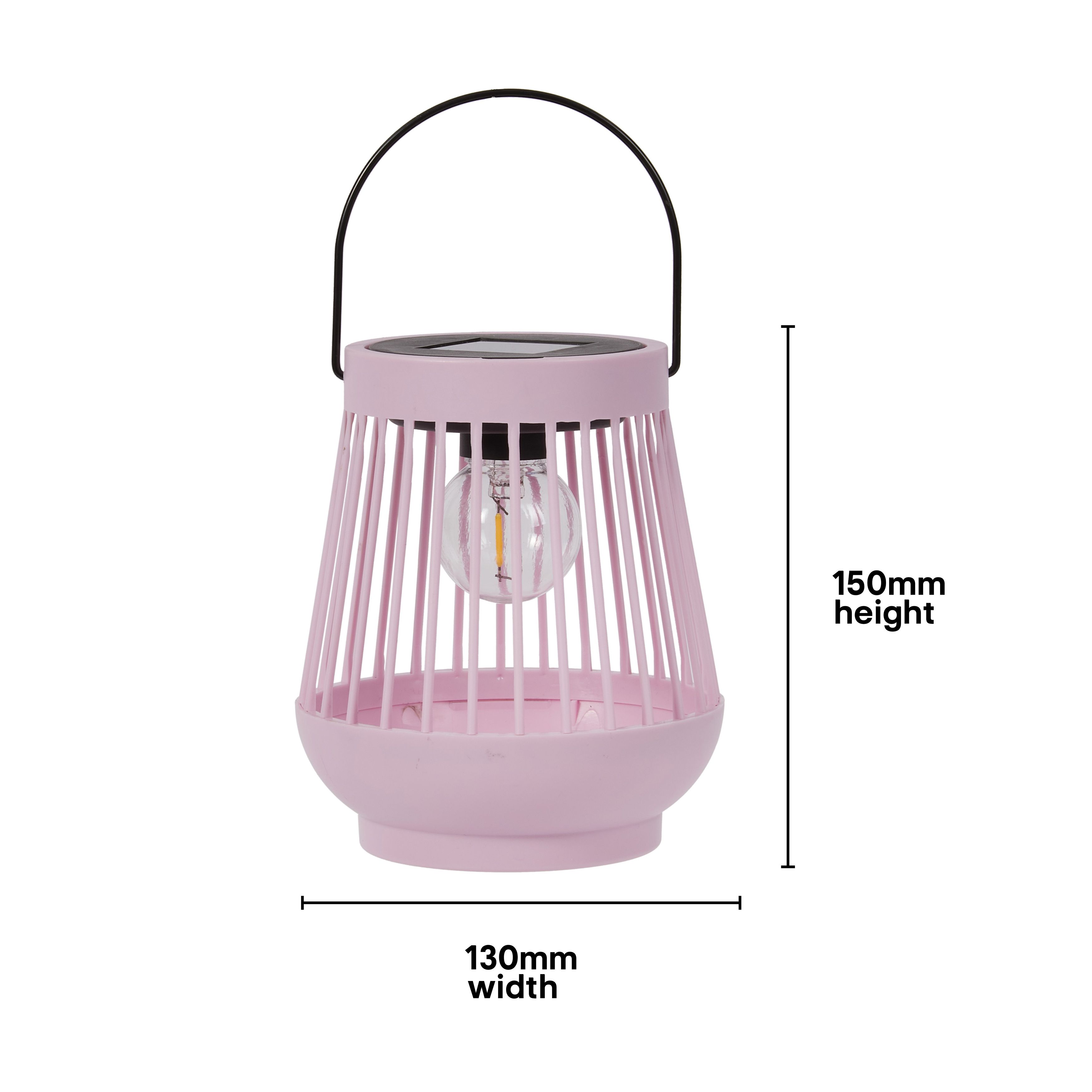 Smart Solar Viva Pink Plastic Solar-powered Outdoor LED Small Lantern