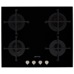 Smeg PV264N_BK 60cm Gas Venting Hob - Black